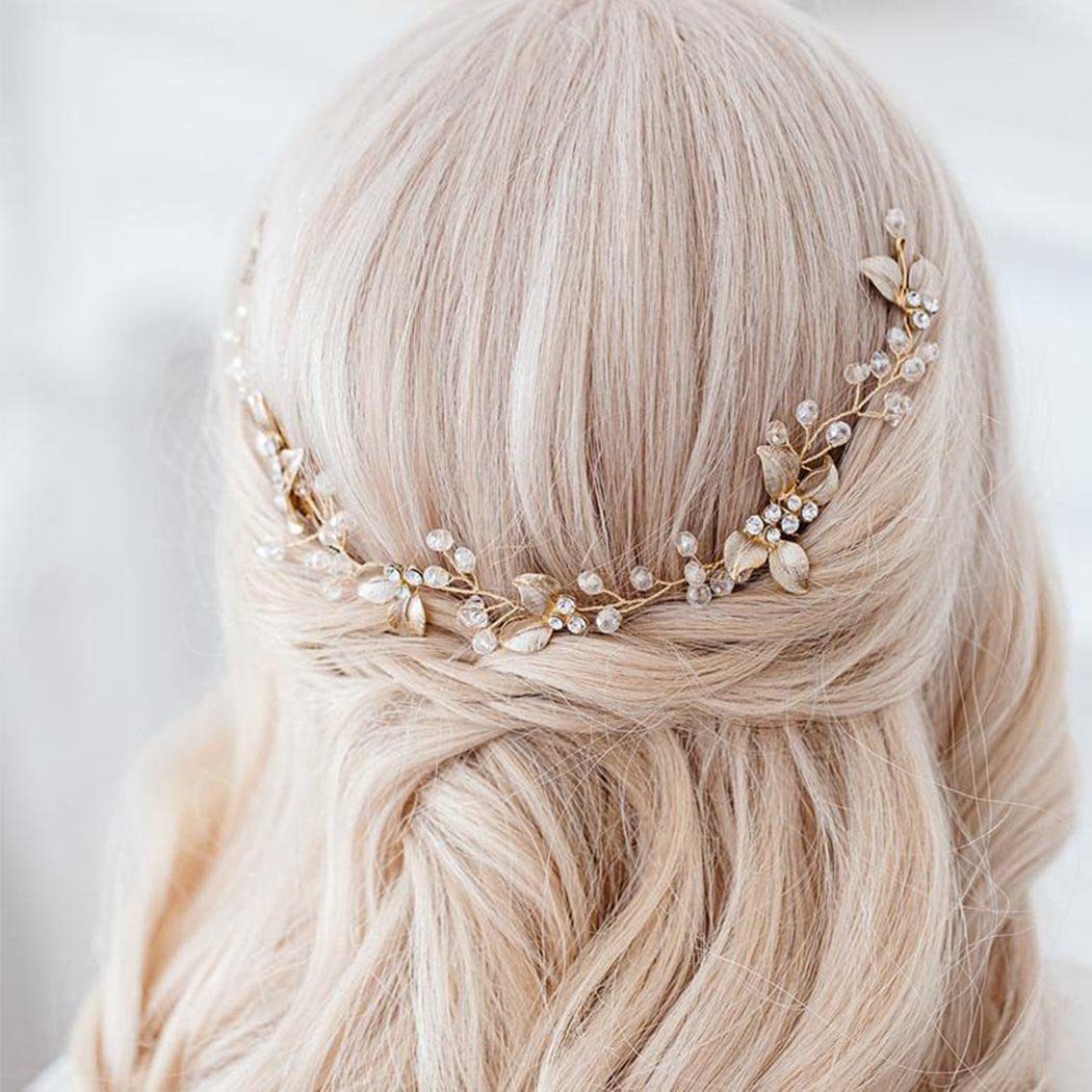 Silberstern Diadem Handgefertigter Haarschmuck für die Braut (1-tlg), Damen-Brautjungfer-Seitenkamm mit Kristall-Blumenranken und Perlen