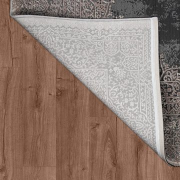 Teppich, Kurzflor- Für Wohnzimmer, Orient-Design 3-D-Look, In Grau, TT Home, rechteckig, Höhe: 11 mm