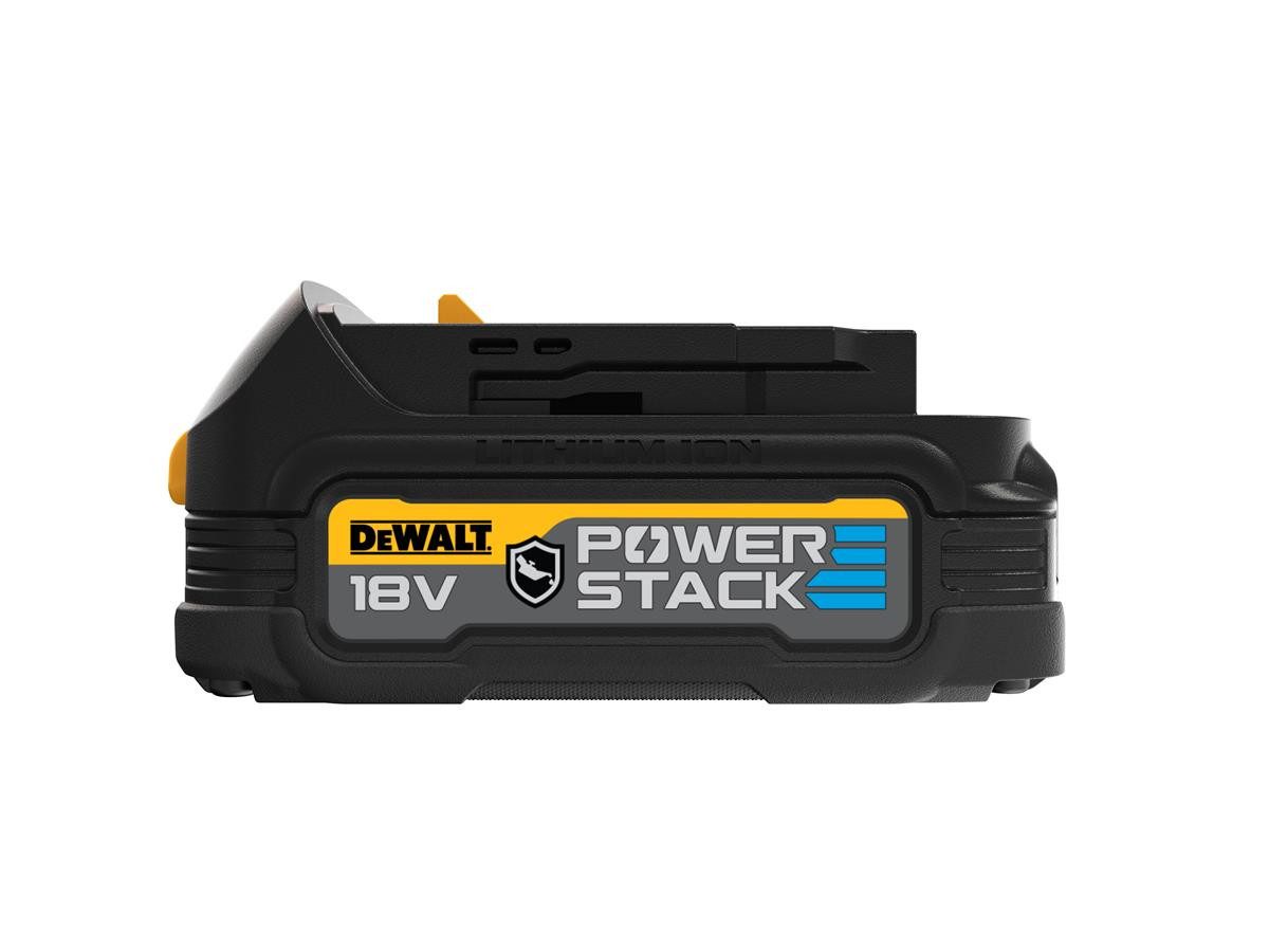 DeWalt Powerstack 18 V / 1.7 Ah Akku (18 V), mit Pouch-Akku Tech & speziellem Gehäuse gegen Säuren & Chemikalen