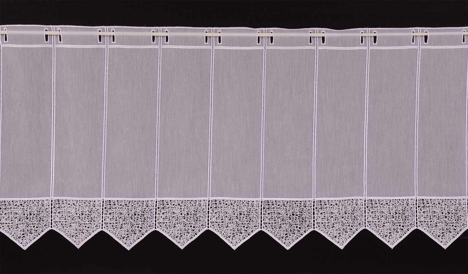 Gardinen Kranzusch Scheibengardine mit Stickerei Spinnwebenoptik (1 St), Stangendurchzug, transparent, Stablöcher,transparent,verschiedene Höhen, Breiten