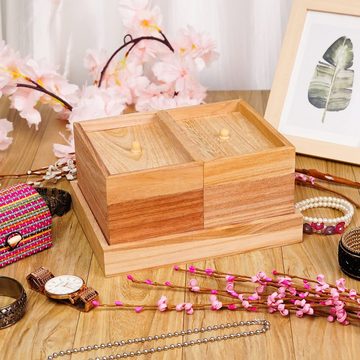 Belle Vous Schmuckständer Holz Schmuckkästchen - 5 Fächer für Damen, Wooden Jewelry Box - 5 Compartments for Women