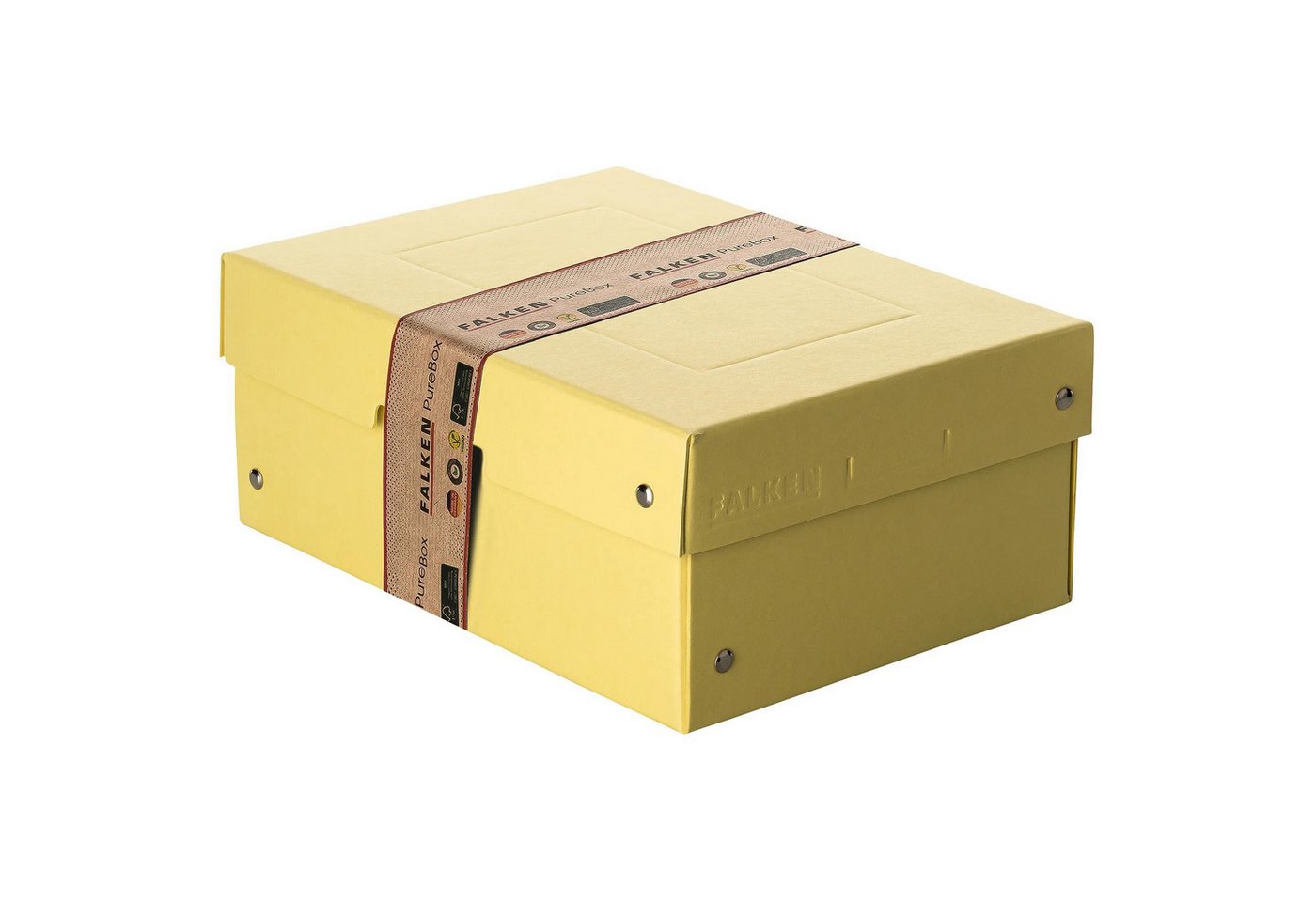 Thumbnail - Falken Archivcontainer 5x PURE Box Pastell DIN A5, Füllhöhe 100 mm - Gelb - 22001944F, Ablageboxen