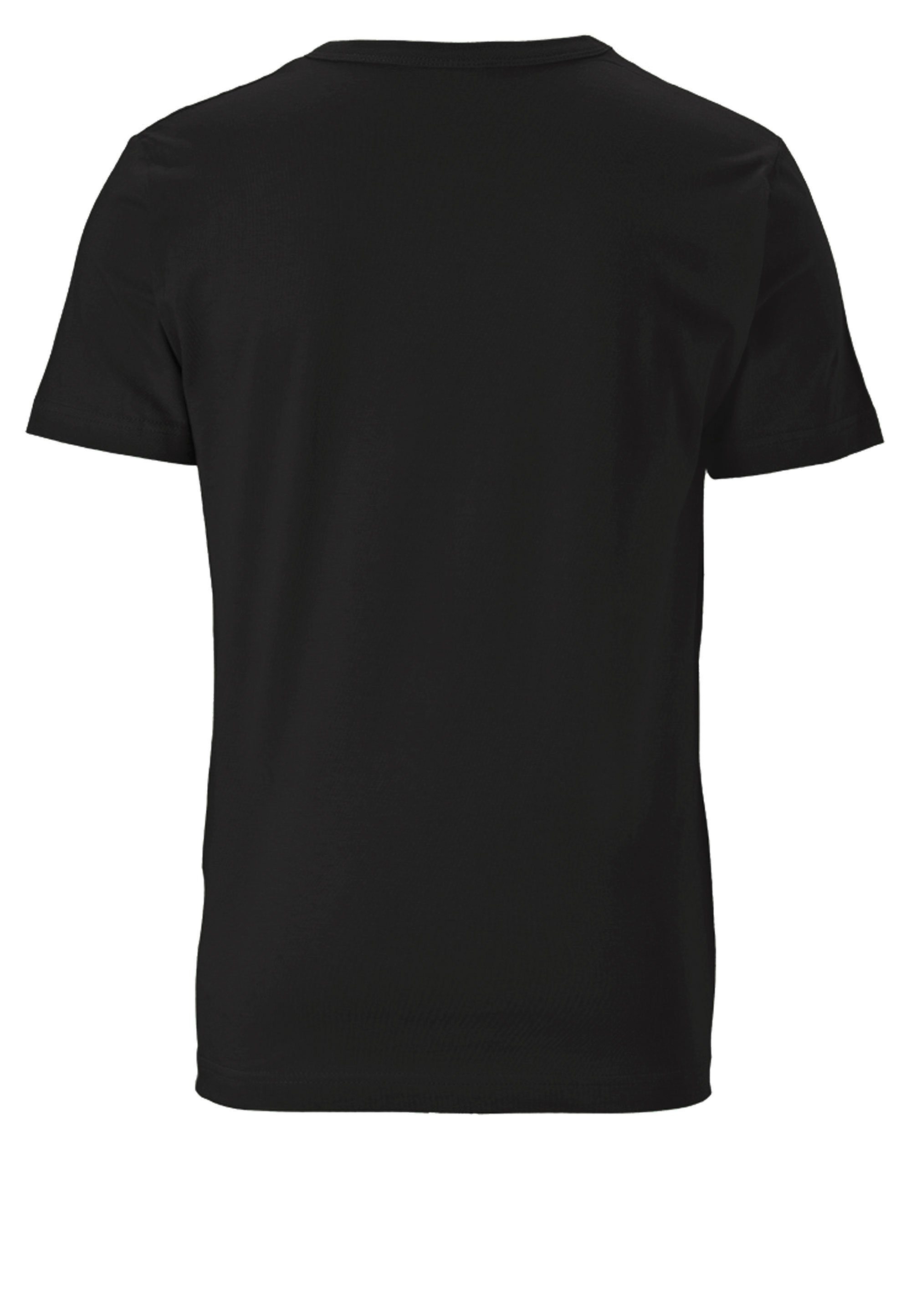 T-Shirt Raumschiff Rick LOGOSHIRT lizenziertem & - Morty mit Print