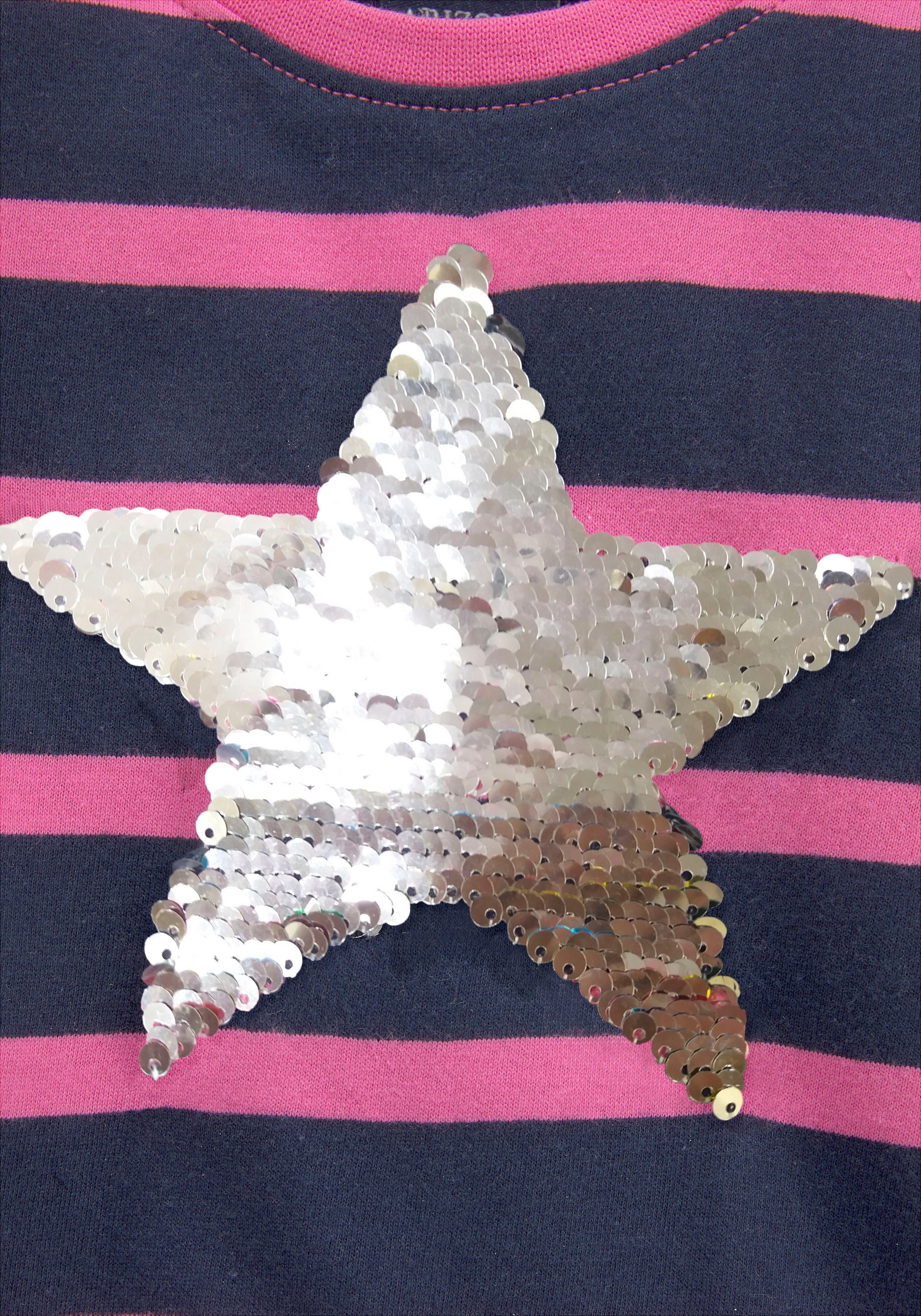 KIDSWORLD Paillettenshirt Stern mit Stern aus appliziertem Wendepailletten