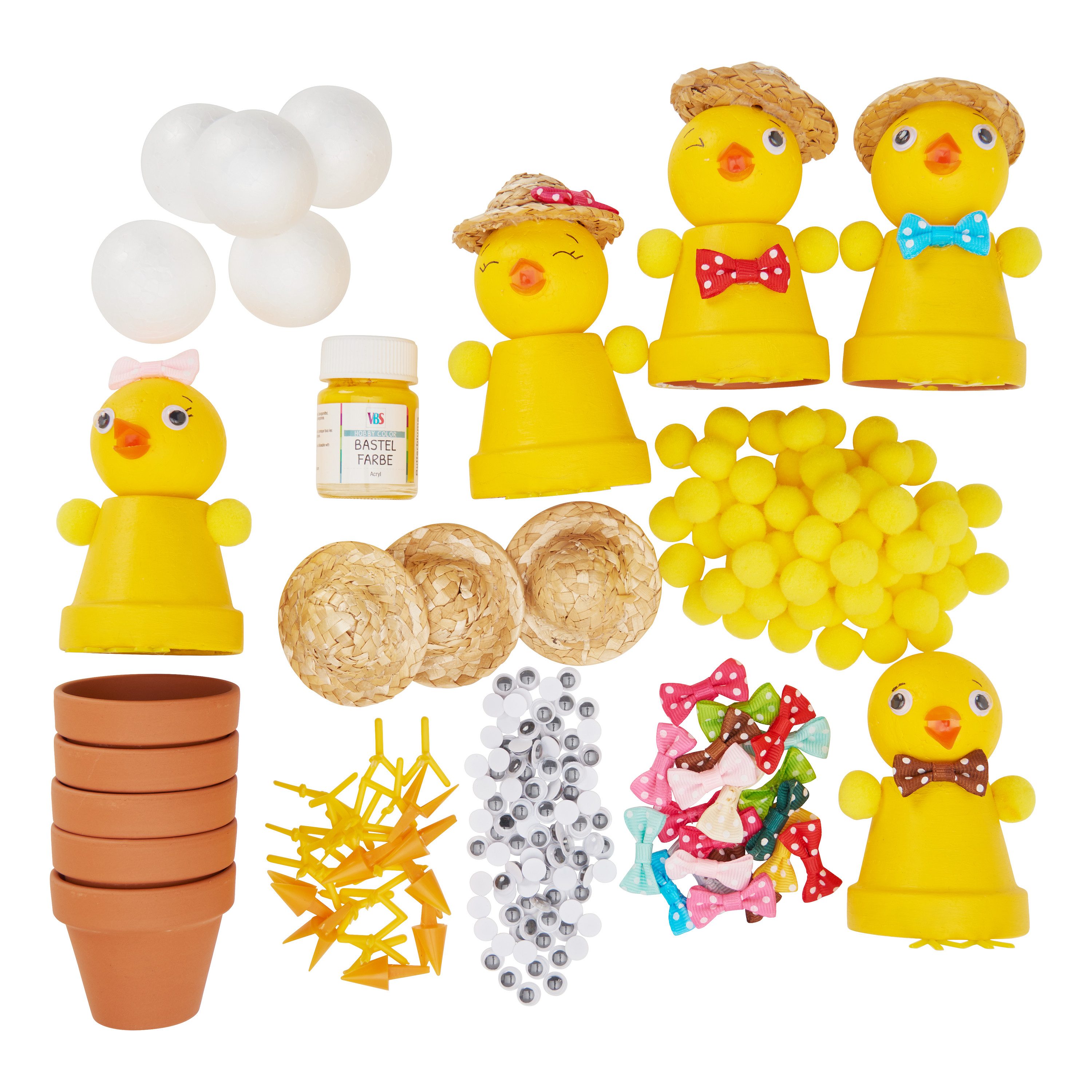 VBS Kreativset Tontopf-Küken, 5 Stück günstig online kaufen