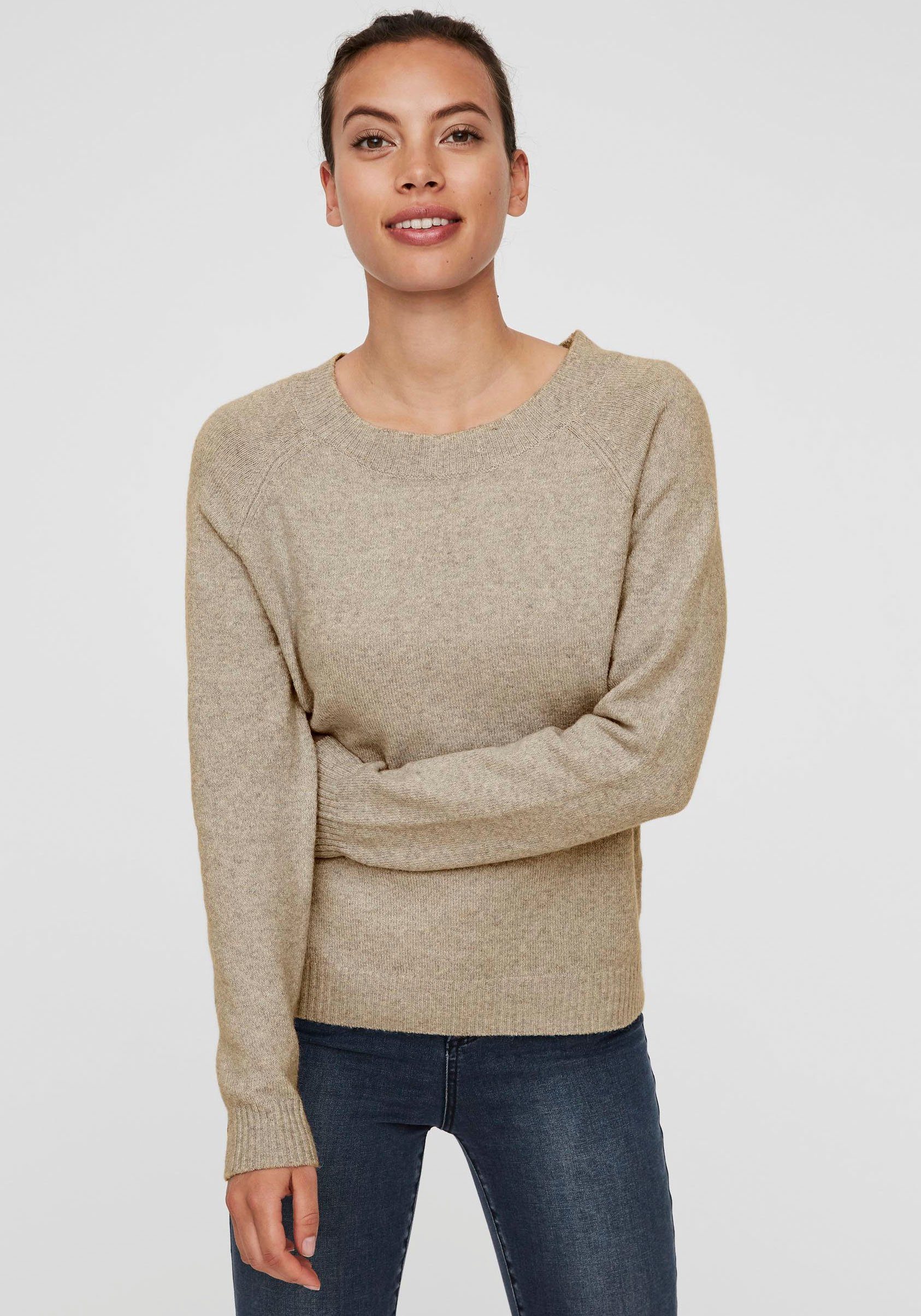 Vero Moda Rundhalspullover VMDOFFY in melierter günstig online kaufen
