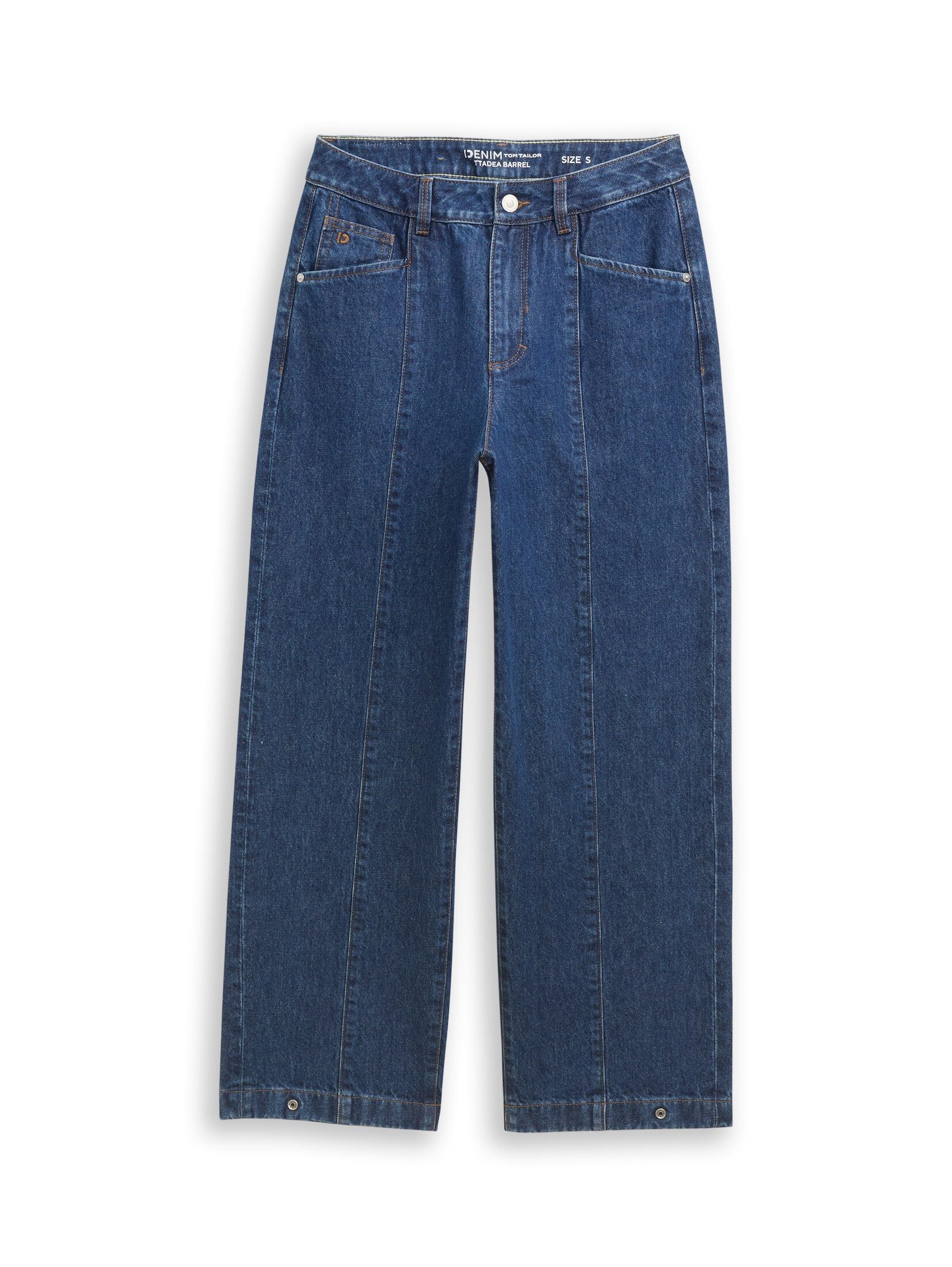TOM TAILOR Denim Weite Jeans Jeanshosen TTADEA BARREL Jeans mit verstellbarer Beinöffnung