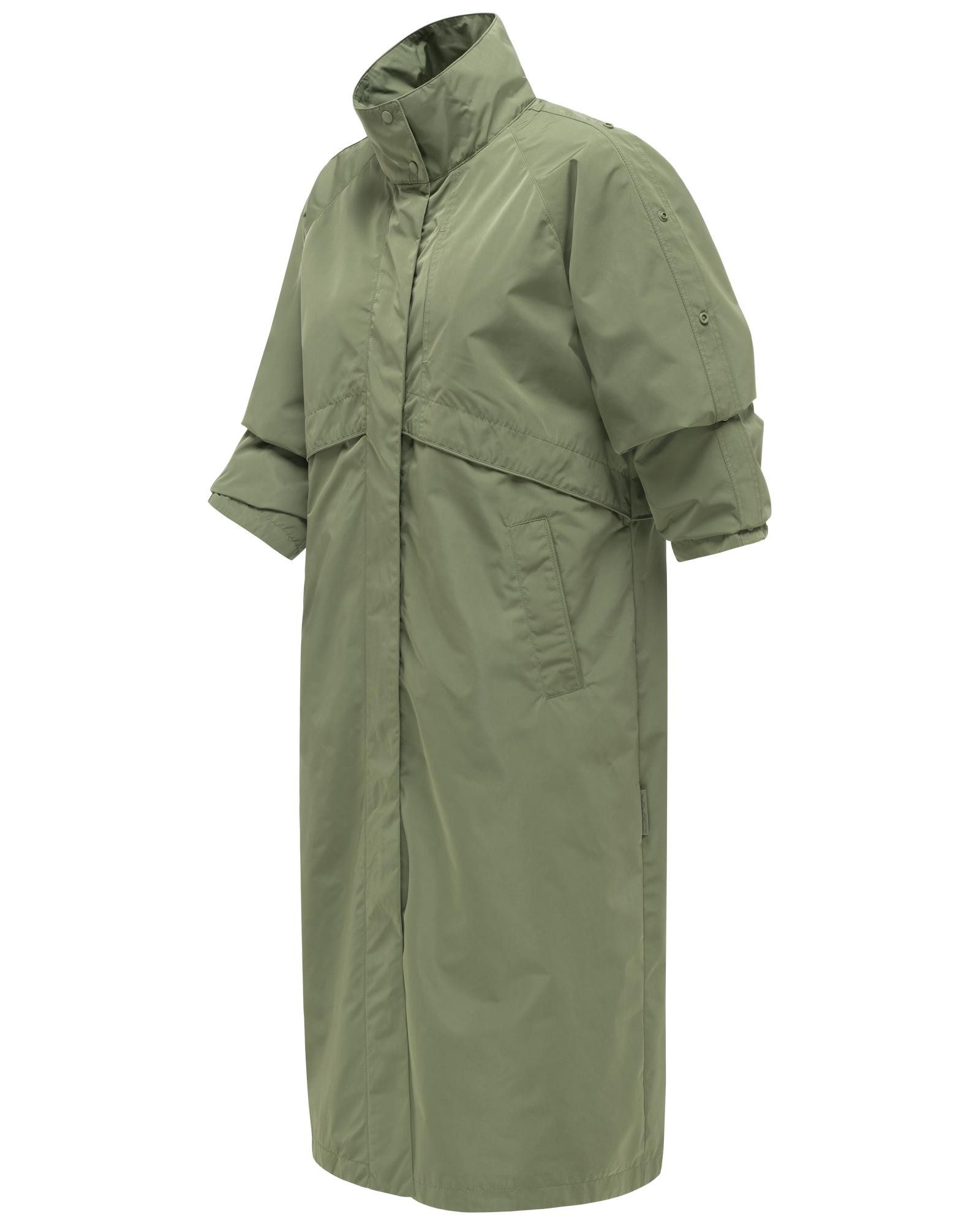 Navahoo Langmantel Zenblüte 14 Modischer oversized Damen Parka mit krempelbaren Ärmeln