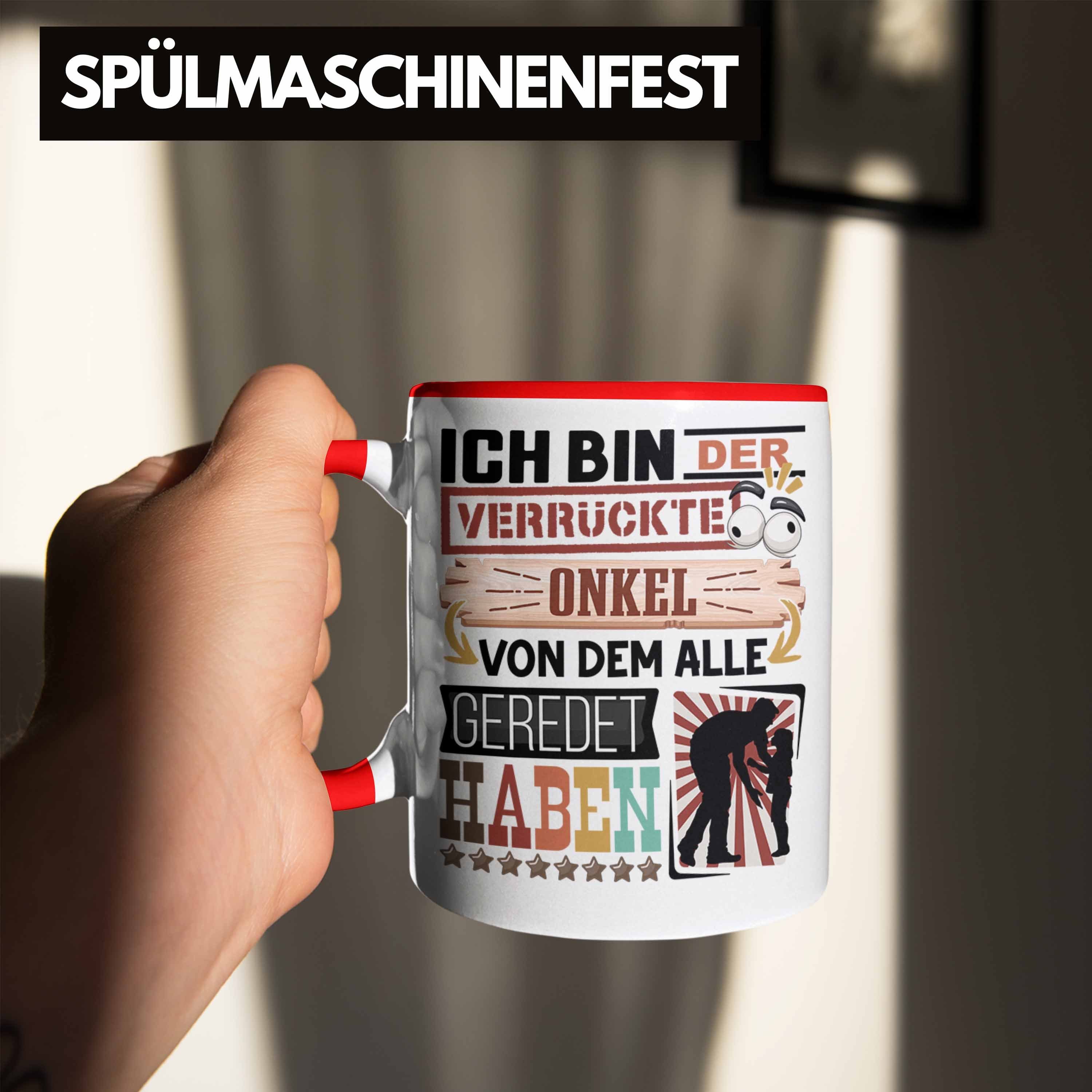 Onkel Lustig für Tasse Trendation Onkel Geschenkidee Spruch Tasse Rot I Geburtstag Geschenk