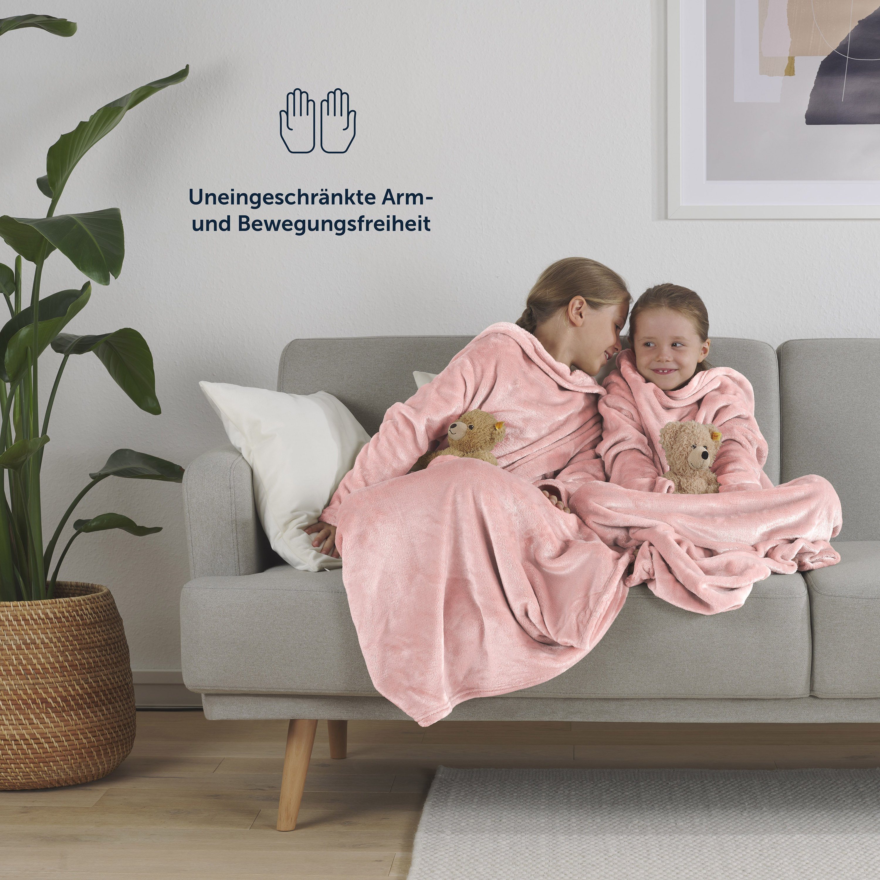 Kinderdecke Ärmeldecke Unisex Kuscheldecke flauschig mit Ärmeln, Blumtal, O günstig online kaufen