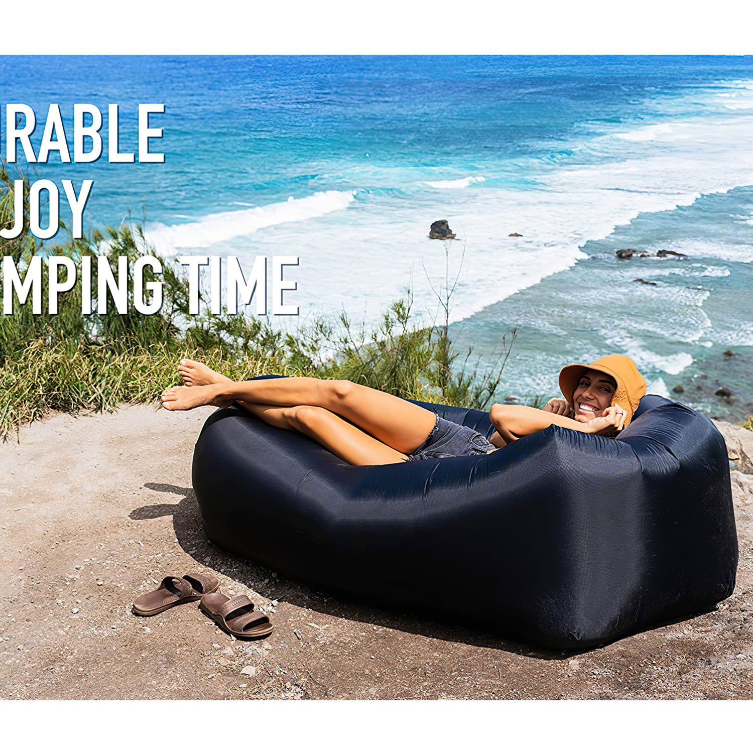 Air Sofa Lounger wasserdichtes Aufblasbares Luftsofa Bag Strand Campen Lazy Blau 