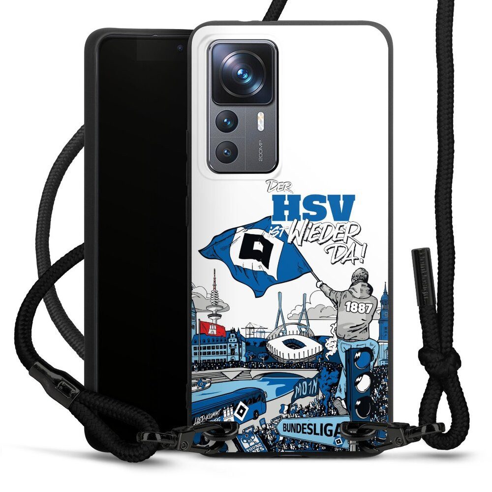 DeinDesign Handyhülle Hamburger SV Offizielles Lizenzprodukt Aufstieg, Xiaomi 12T 5G Premium Handykette Hülle mit Band Case zum Umhängen