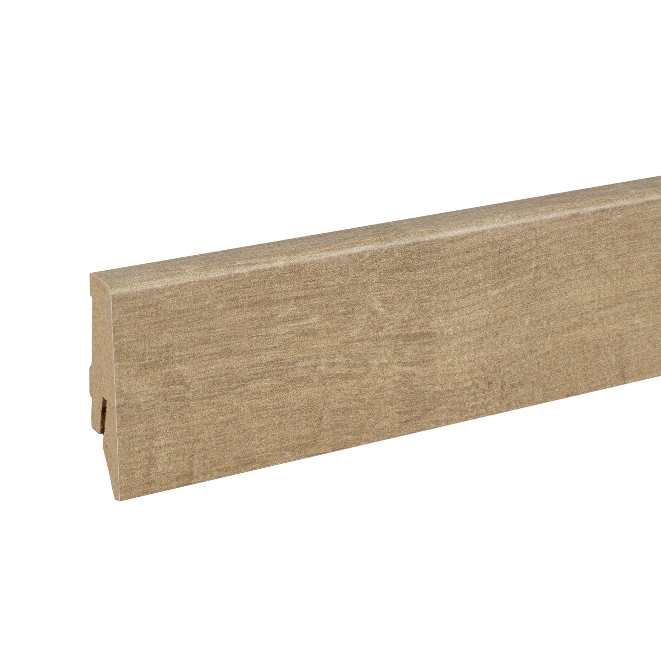 PROVISTON Sockelleiste 18 x 58 x 2400 mm Fußleiste MDF-Kern foliert Eiche by PROVISTON, L: 240 cm, Spar-Set, 5-St.