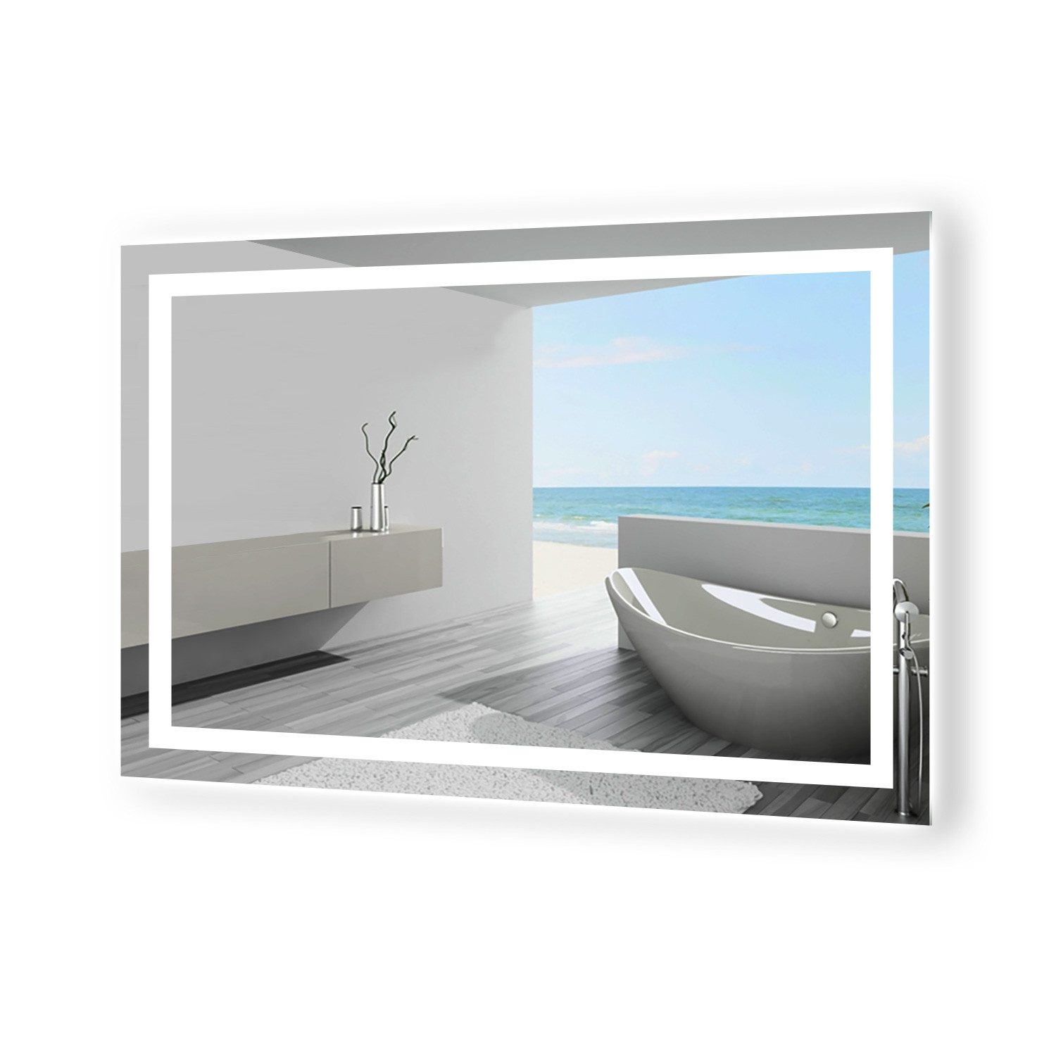 duschspa Badspiegel Spiegel mit LED Beleuchtung Kaltweiß 60x50 cm bis 160x8 günstig online kaufen