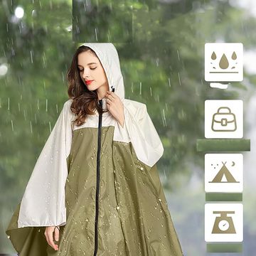 KIKI Regenmantel Modischer Poncho für Damen, geeignet für Camping und Reisen