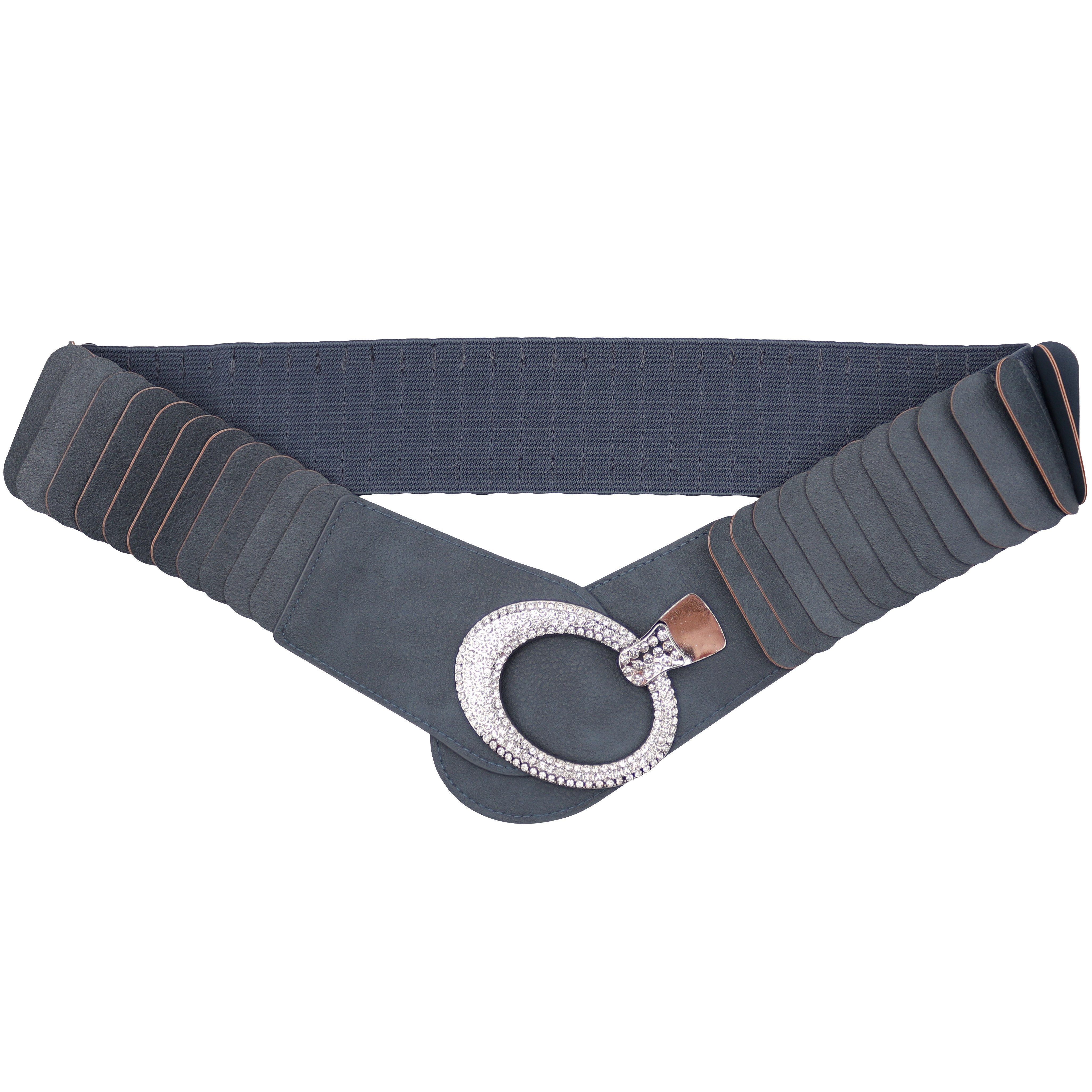 MIRROSI Taillengürtel breit 6cm für Taillenumfang 85 bis 110cm,mit Strass ONESIZE (Unifarben, Angenehmes Tragesgefühl) Breiter Stretch Gürtel