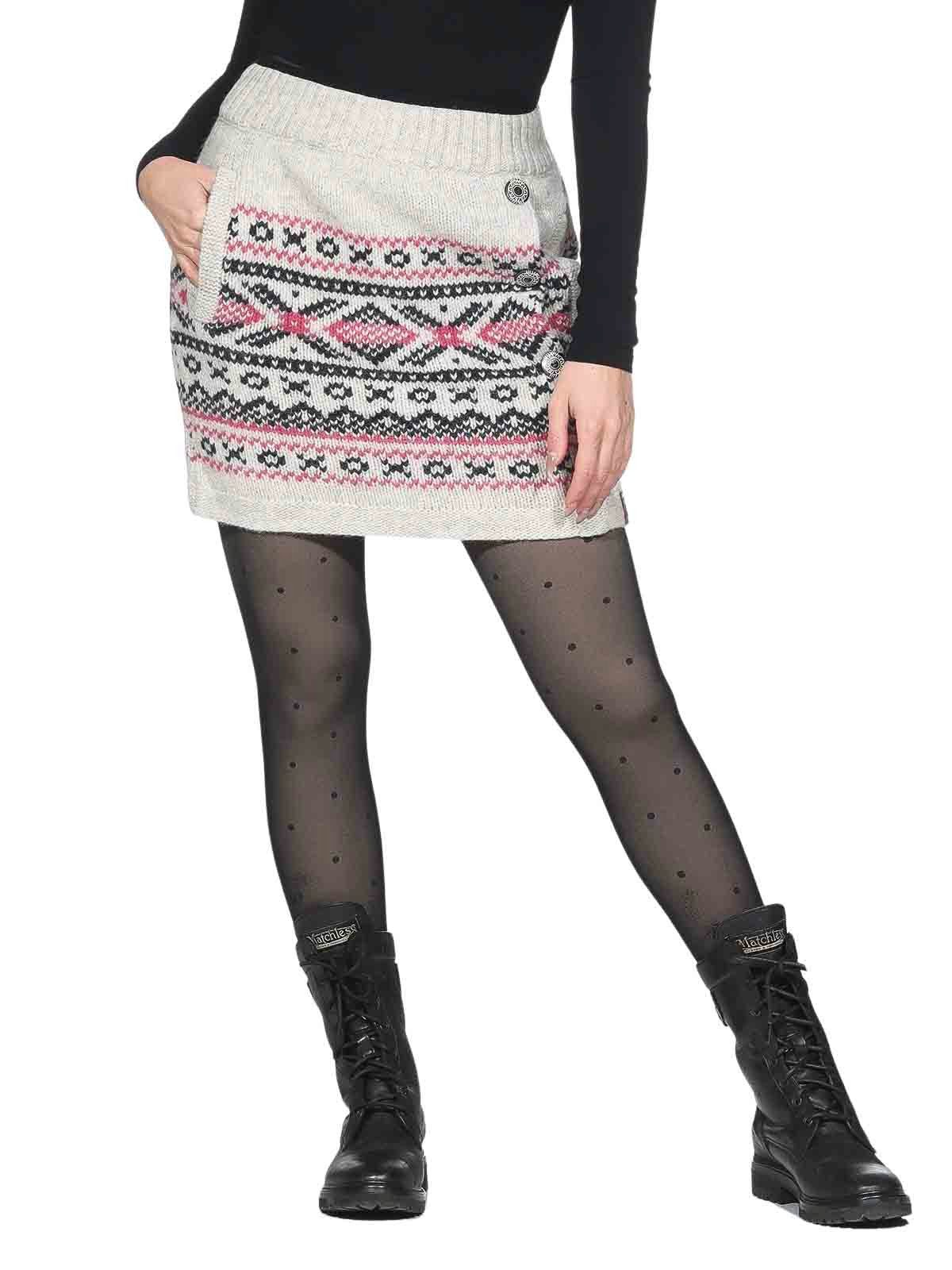 KUNST UND MAGIE Strickrock Bunter Strickrock kurzer Rock+nordischen Mustern günstig online kaufen