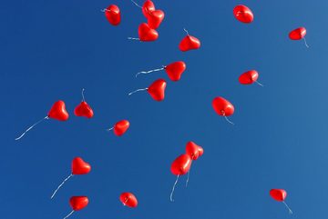 MyBeautyworld24 Luftballon 50 Stck Herzluftballon rot D= 25 cm Herzballons Hochzeit Verlobung