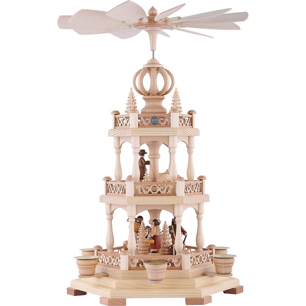 Müller Kleinkunst GmbH Seiffen Weihnachtspyramide 3-stöckige Weihnachtspyramide - Waldmotiv (45cm) von Müller Kleinkunst