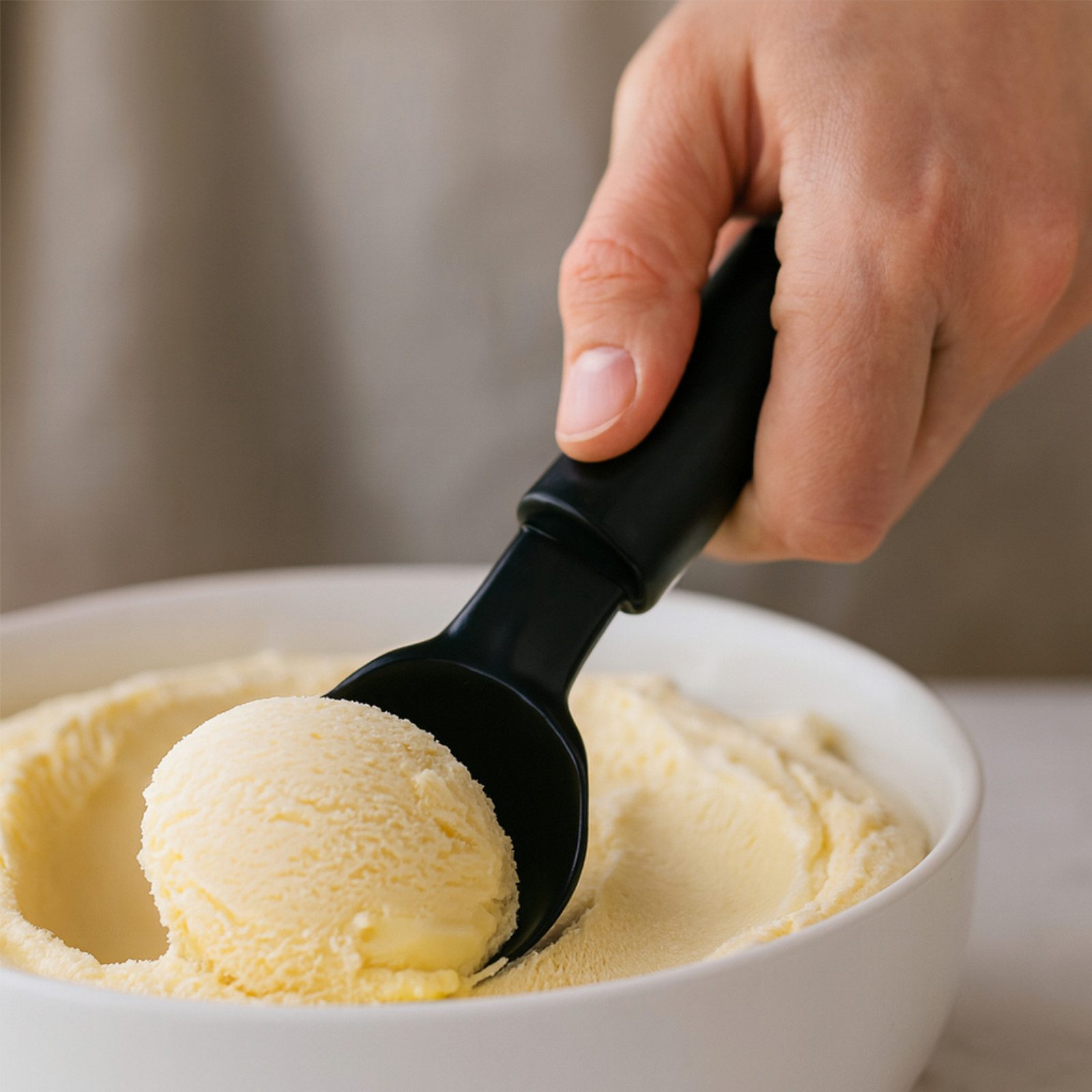 Koopman Eisportionierer Schwarz Metall 19 cm lang 2er Set, Aufhängöse, Spülmaschinengeeignet, Schwarz, Gastronomie, Langlebig