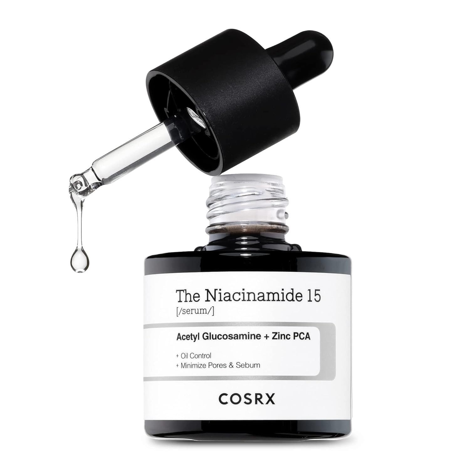 Cosrx Gesichtsserum The Niacinamide 15 Serum - Hochkonzentriertes Serum für reine ebenmäßige Haut - talgregulierend, feuchtigkeitsspendend, Hochkonzentriertes Serum, 15% Niacinamid, Porenverfeinerung