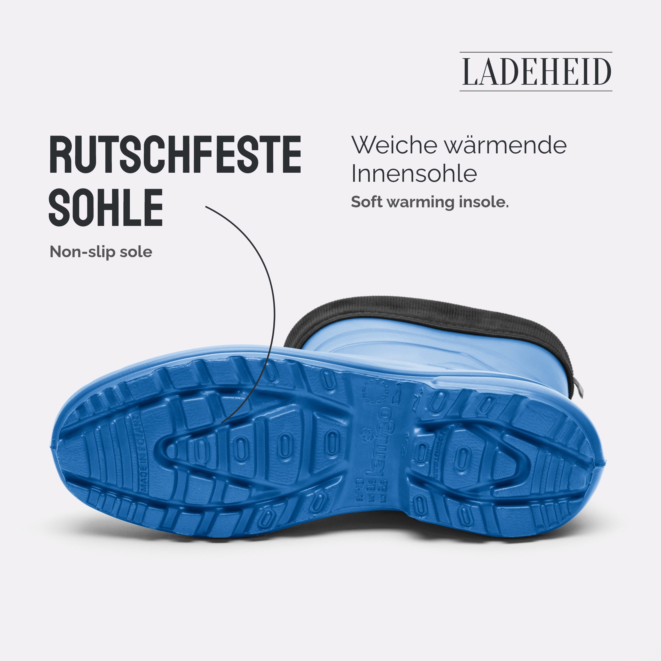 Ladeheid EVA Thermo Regenstiefel Damen LA-800-2017 Gummistiefel mit herausnehmbares Innenfutter