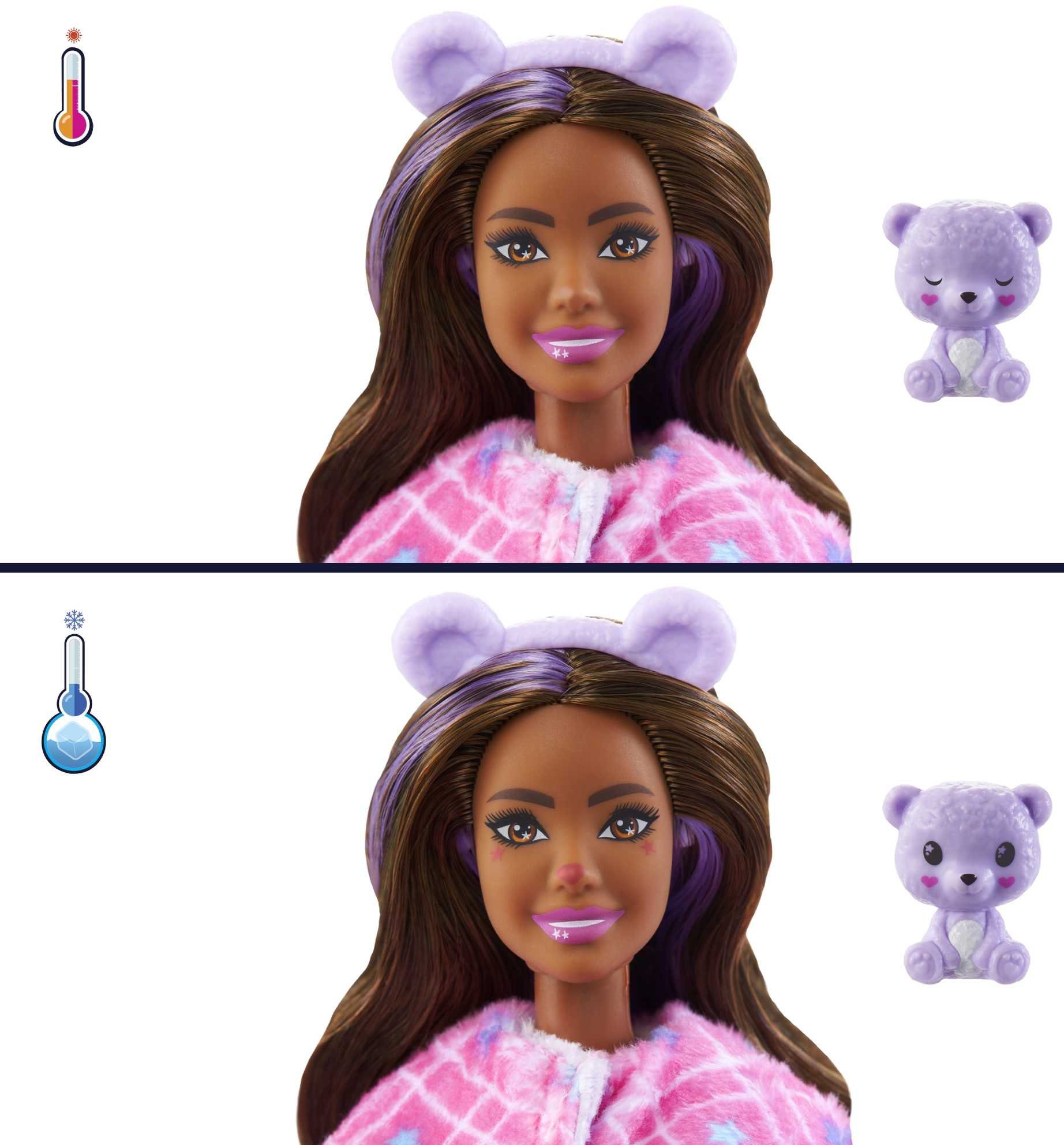 Teddy-Plüschkostüm mit Überraschungen Barbie Cutie 10 Anziehpuppe und Mattel® Reveal,