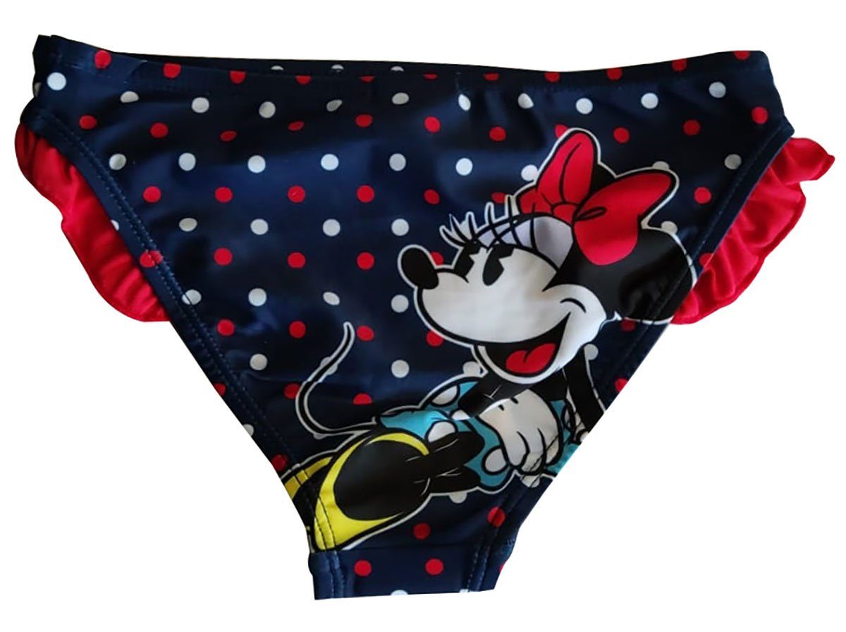 Sun City Badeslip Minnie Mädchen, Badeslip gepunktet Disney Maus blau-rot für Badehose