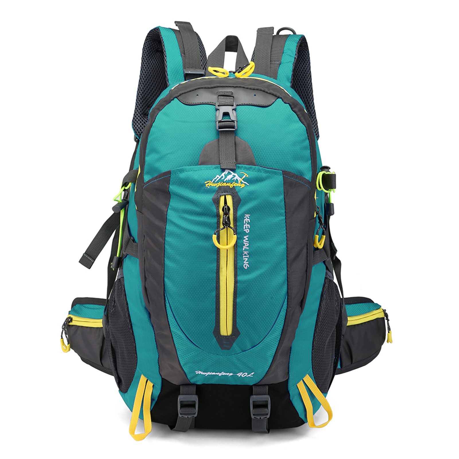 GARRYFIZH Wanderrucksack 40 l wasserabweisender Reiserucksack Camping, Wasserdicht, Notfall-Überlebenspfeife, Verstellbar