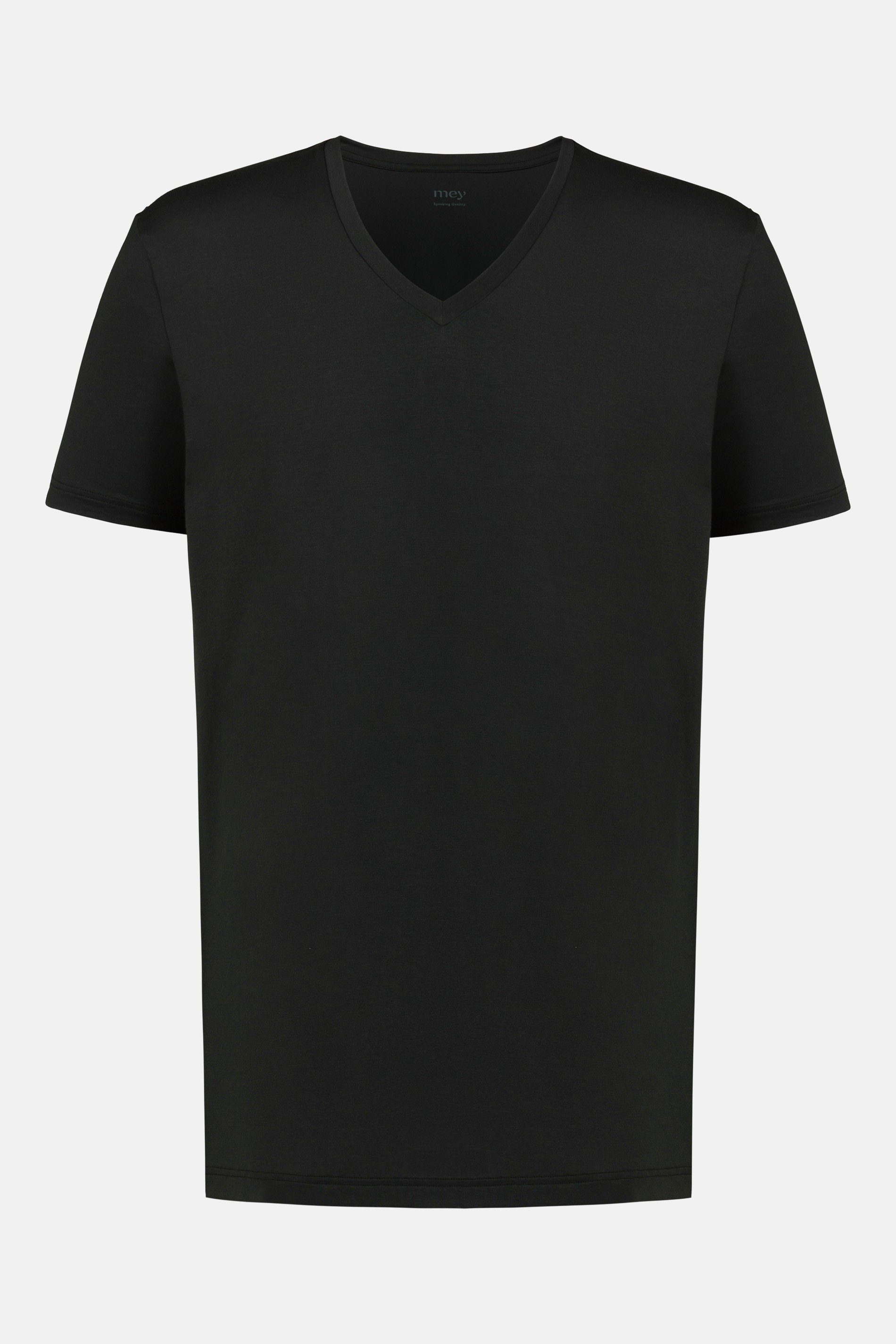 Mey V-Shirt Schwarz Cotton Colour Serie (1-tlg) Uni Dry