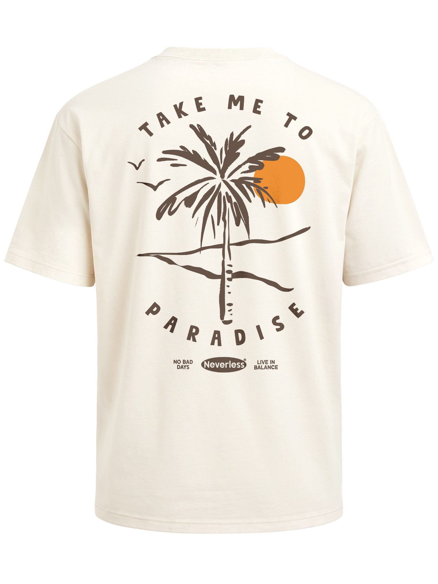 Neverless Oversize-Shirt Herren T-Shirt - Take me to Paradise - Oversized Relaxed Fit Sommer mit Print