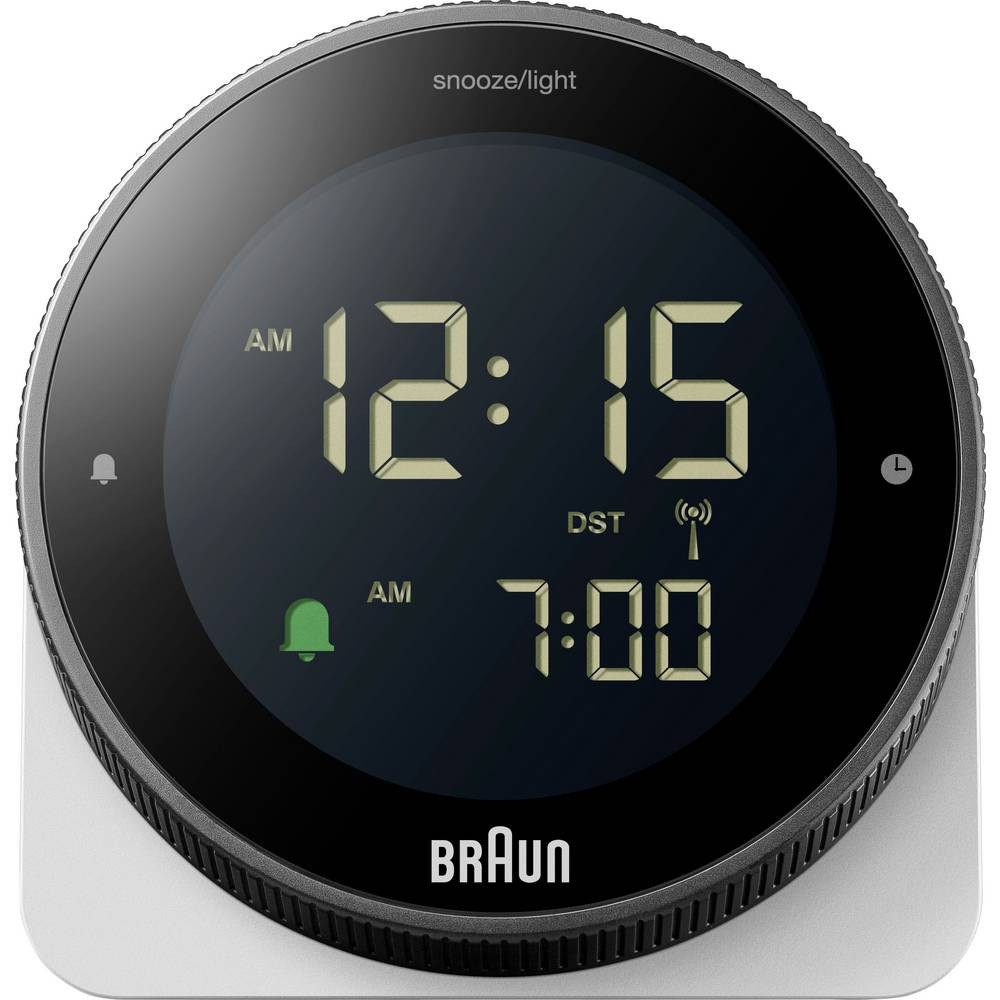 Braun Wecker BC24W-DCF Funk Wecker Schwarz, Weiß