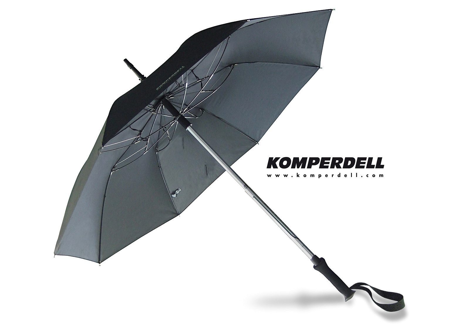 integriertem Schirm, mit Teleskop-Wanderstock m. KOMPERDELL Stockregenschirm integriertem Wanderstock EuroSCHIRM®