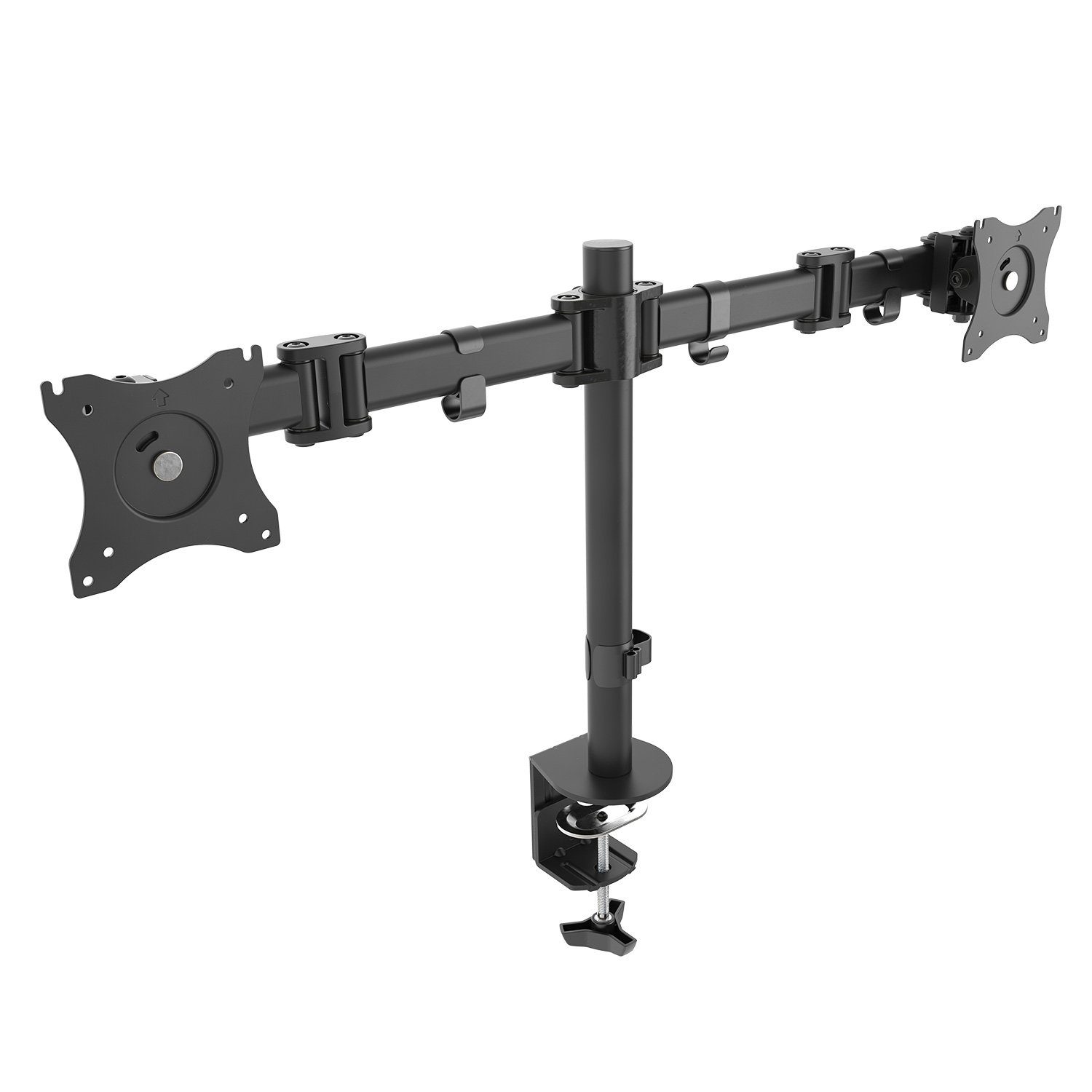 RICOO Monitor-Halterung Monitor Tischhalterung höhenverstellbar, für 2 Monitore TS5811, (bis 27 Zoll, VESA 75x75 und 100x100, 1-tlg., 8 kg pro Frontplatte, von 33-68 cm (13"-27) Bildschirm-Diagonale, neigbar +/-45°, schwenkbar bis zu 180° Dual Monitorständer)