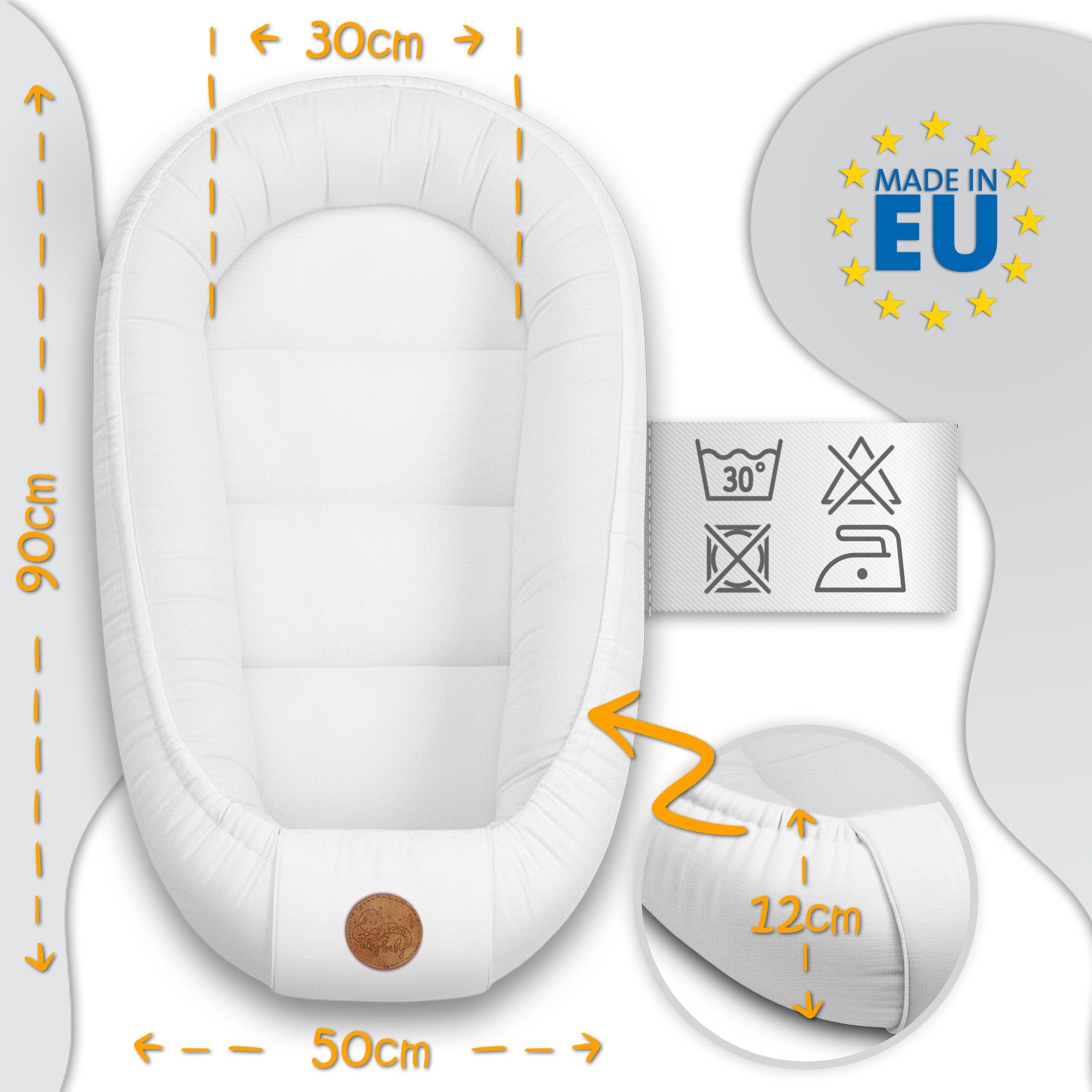 Totsy Baby Kuschelnest Babynest Babynestchen Neugeborene 90 x 50 cm - Baby Nestchen
