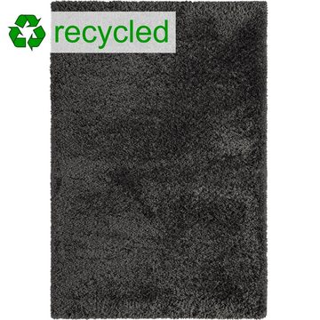 Teppich Recycle Flauschteppich in anthrazit, TeppichHome24, rechteckig