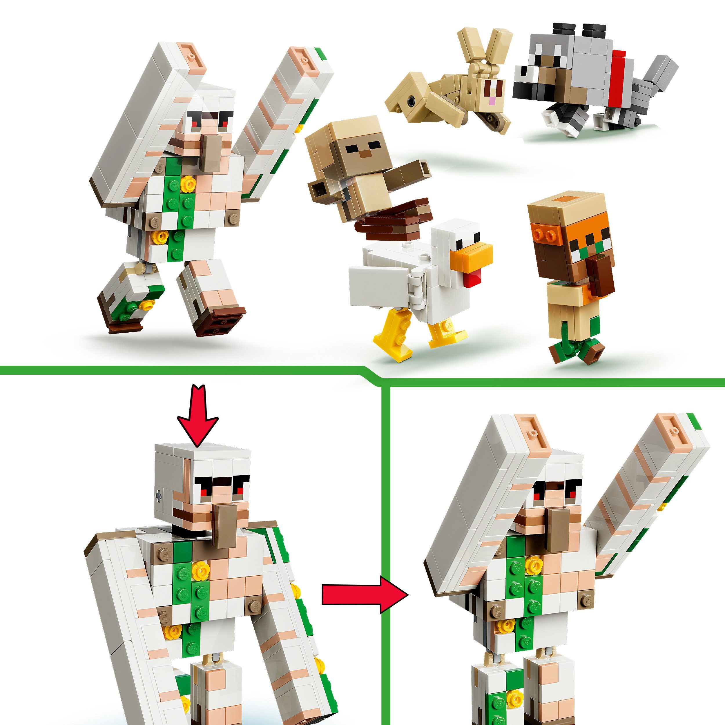 LEGO® Angriff des Hühnerreiters in der Wüste (21592), LEGO Minecraft Konstruktionsspielsteine, (428 St), Made in Europe – Bild 4 von 5