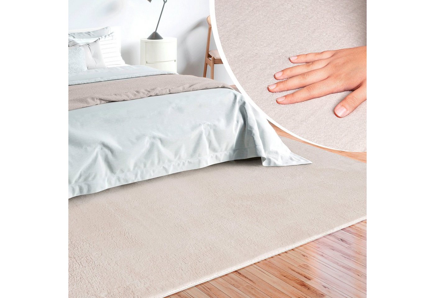 merinos Teppich Loft 37, Kunstfellteppich, rechteckig, Höhe: 16 mm, weich und kuschelig, Fell Haptik, Anti-Rutsch-Unterseite