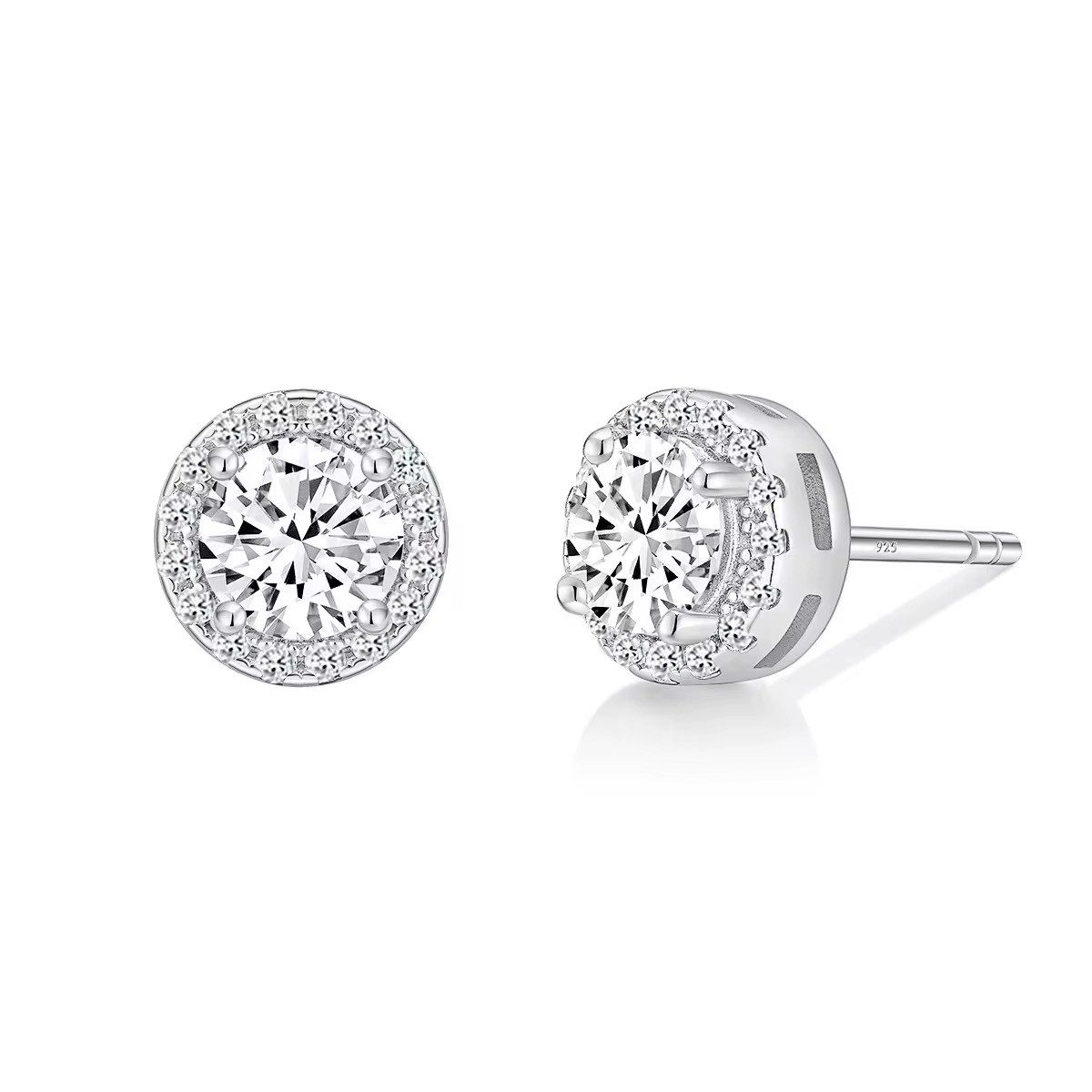 Paar Ohrstecker Funkelnde 4A Zirkonia Ohrstecker 5mm 925 Sterling Silber