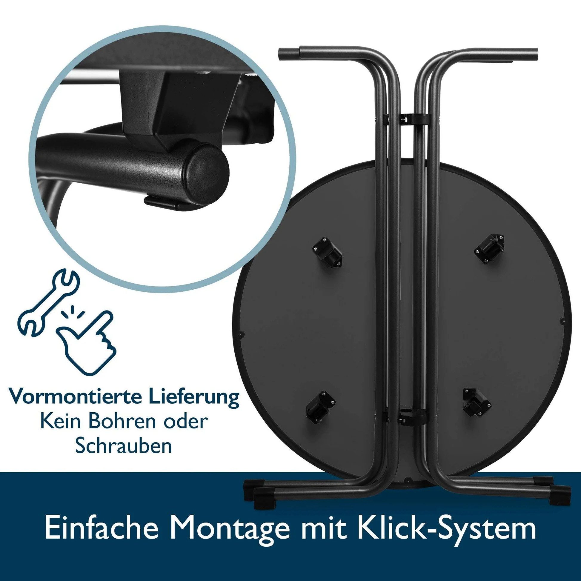 Beautissu Stehtisch Outdoor Stehtisch Bellini, klappbar, Ø80cm, Weiß, mit Husse, inkl. Husse – wetterfest – kratzfest