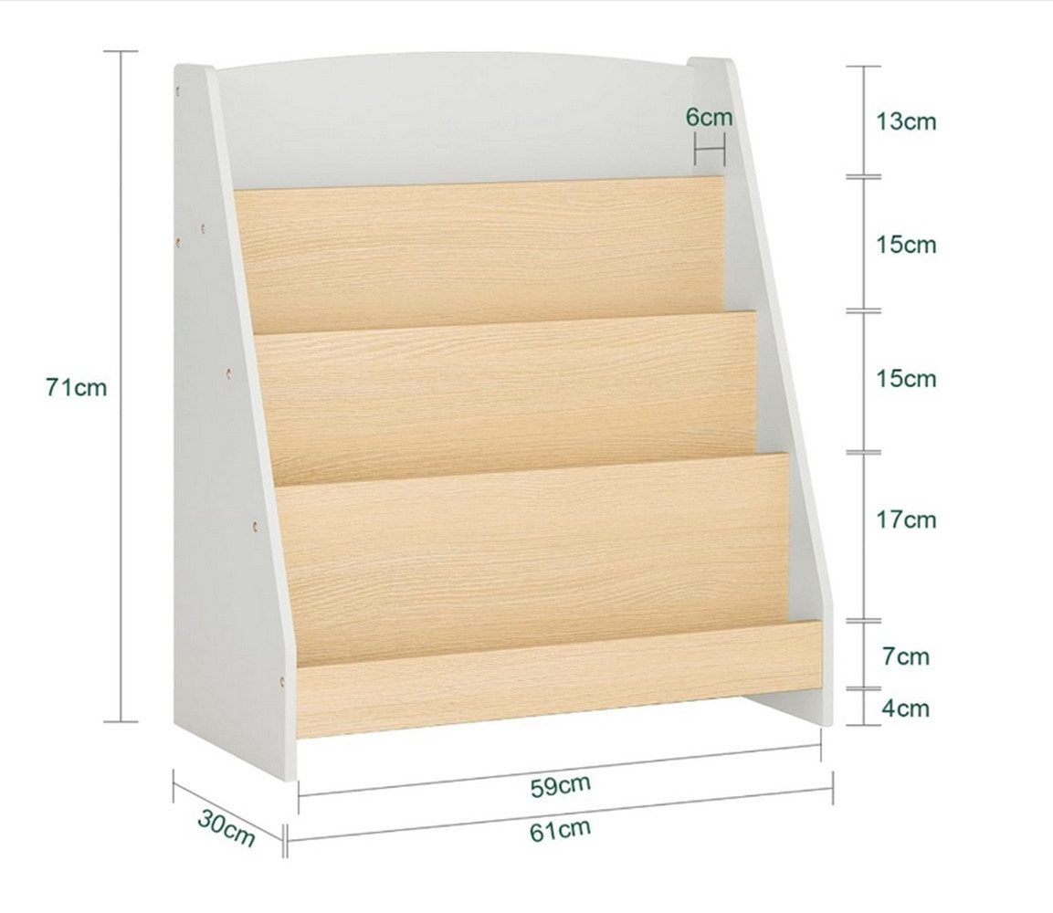 JEOBEST Kinderregal Bücherregal für Kinder mit 4 Ablagefächern für Bücher, günstig online kaufen