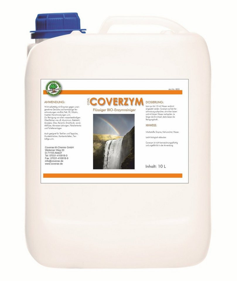 Coverax-M-Chemie GmbH Geruchsentferner Cover-Zym Enzymreiniger,  Bio-Reiniger, 10 Liter, 10 Liter