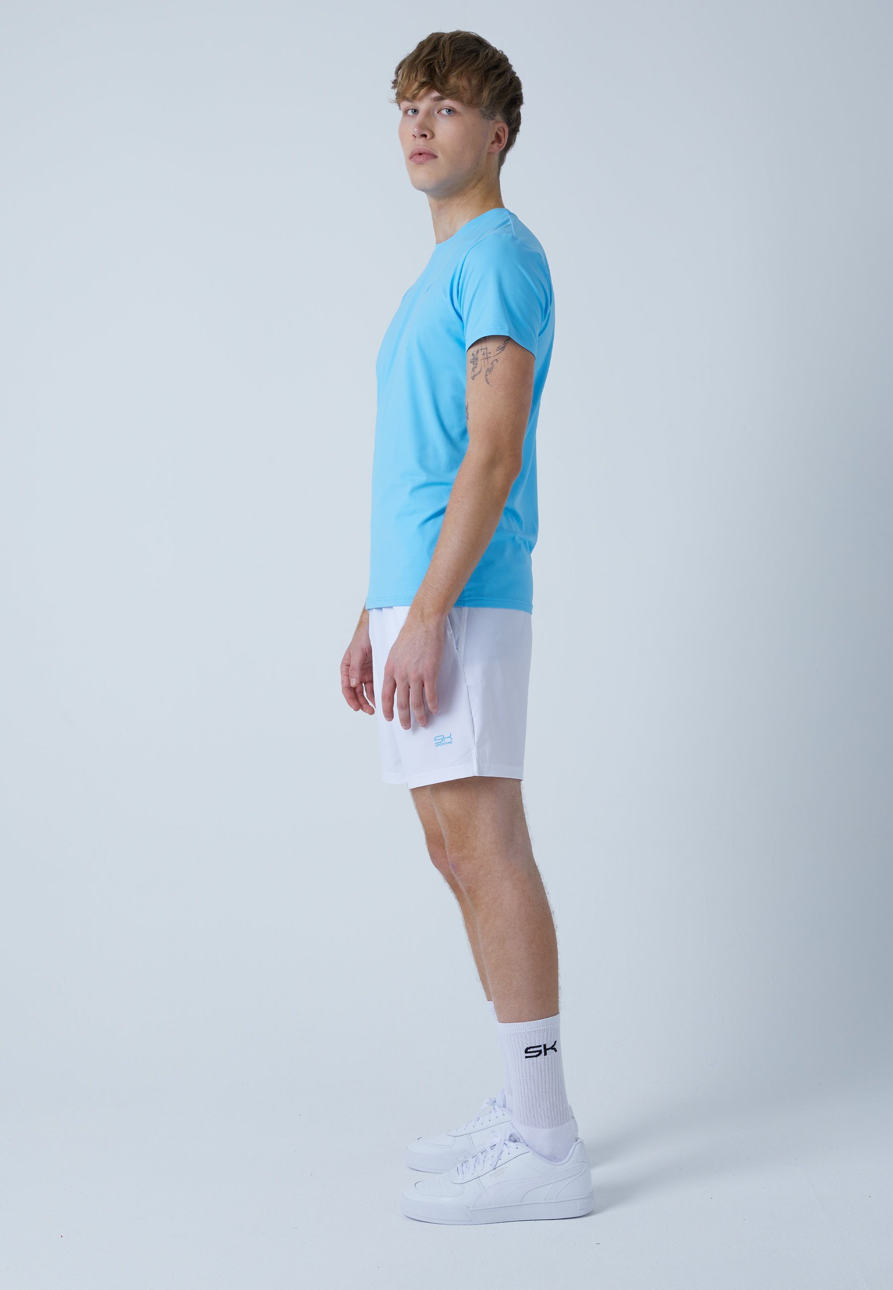 Tennis Funktionsshirt T-Shirt hellblau & Herren SPORTKIND Jungen Rundhals