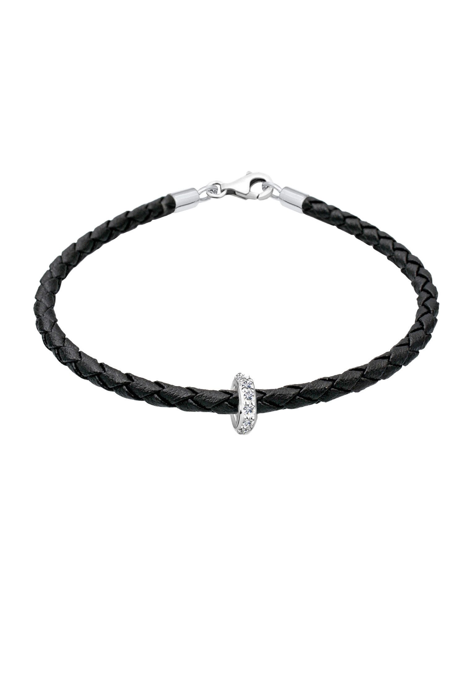 Elli Armband Leder mit Bead 925 Silber, mit Kristallen von Swarovski® (kein günstig online kaufen