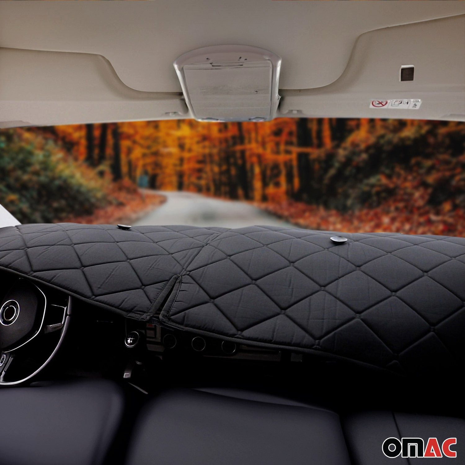 OMAC Magnetic Car Windscreen Thermal Sunshade for VW Transporter T5 2003-2015, 40 x 20 cm, (3-Pack)