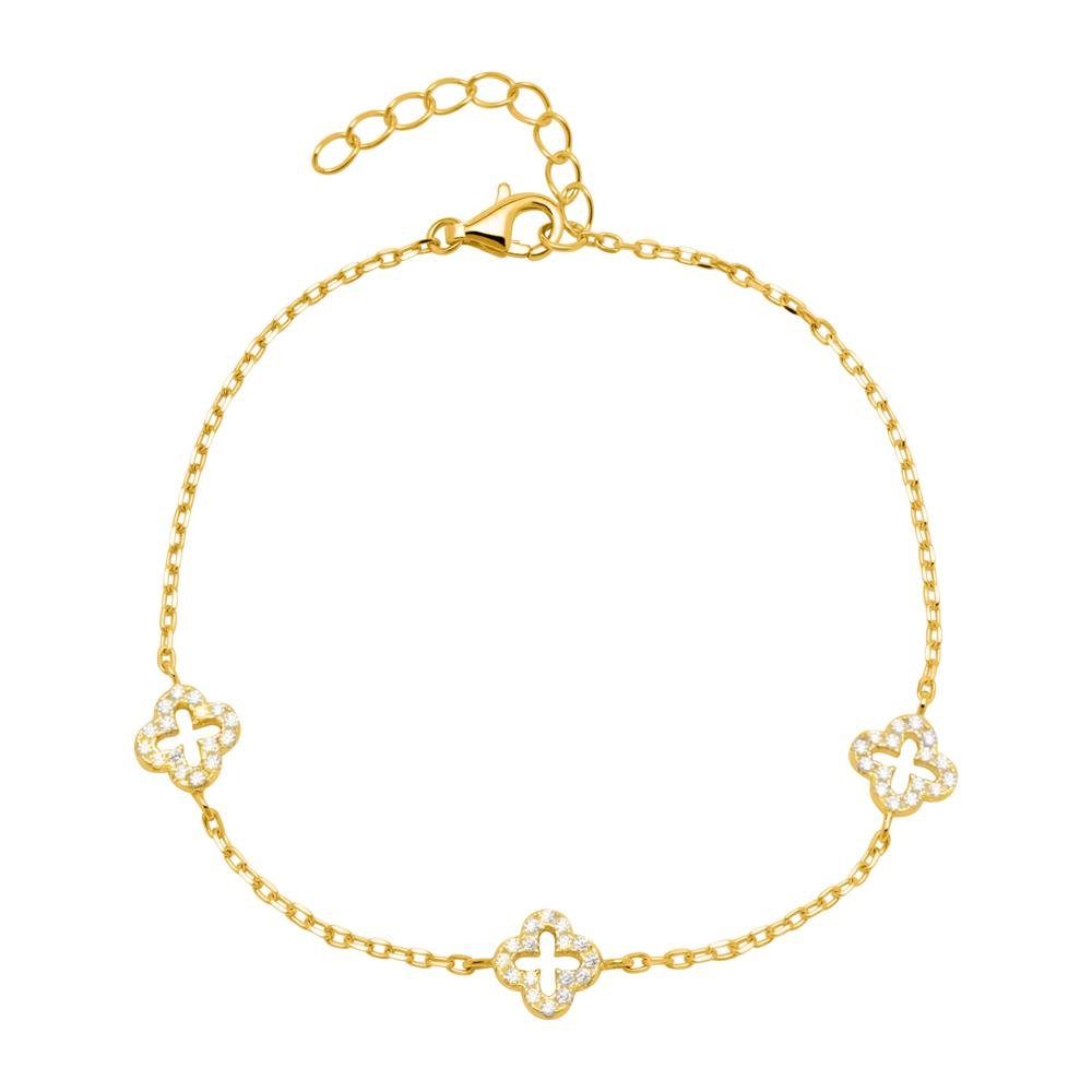Silberarmband Armband Sterlingsilber vergoldet Zirkonia