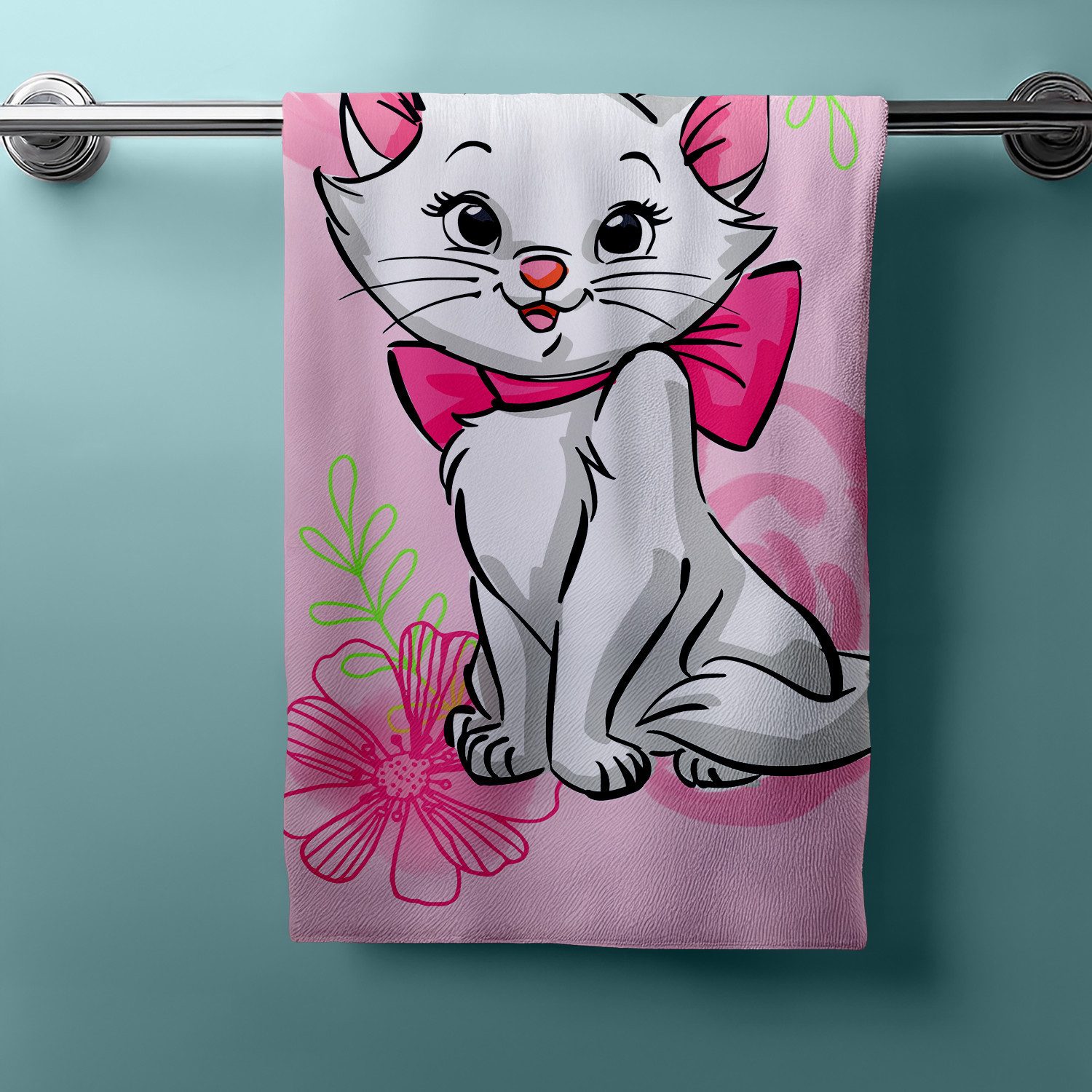 Jerry Fabrics Полотенца Disney Aristocats Marie Duschtuch Badetuch Strandtuch 70 x 140cm, (1 Duschtuch, 1-St), Langlebig