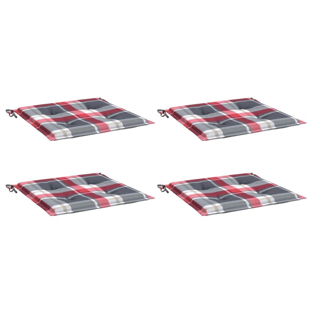 vidaXL Sitzauflage Gartenstuhl-Kissen 4Stk. Rot Karomuster günstig online kaufen