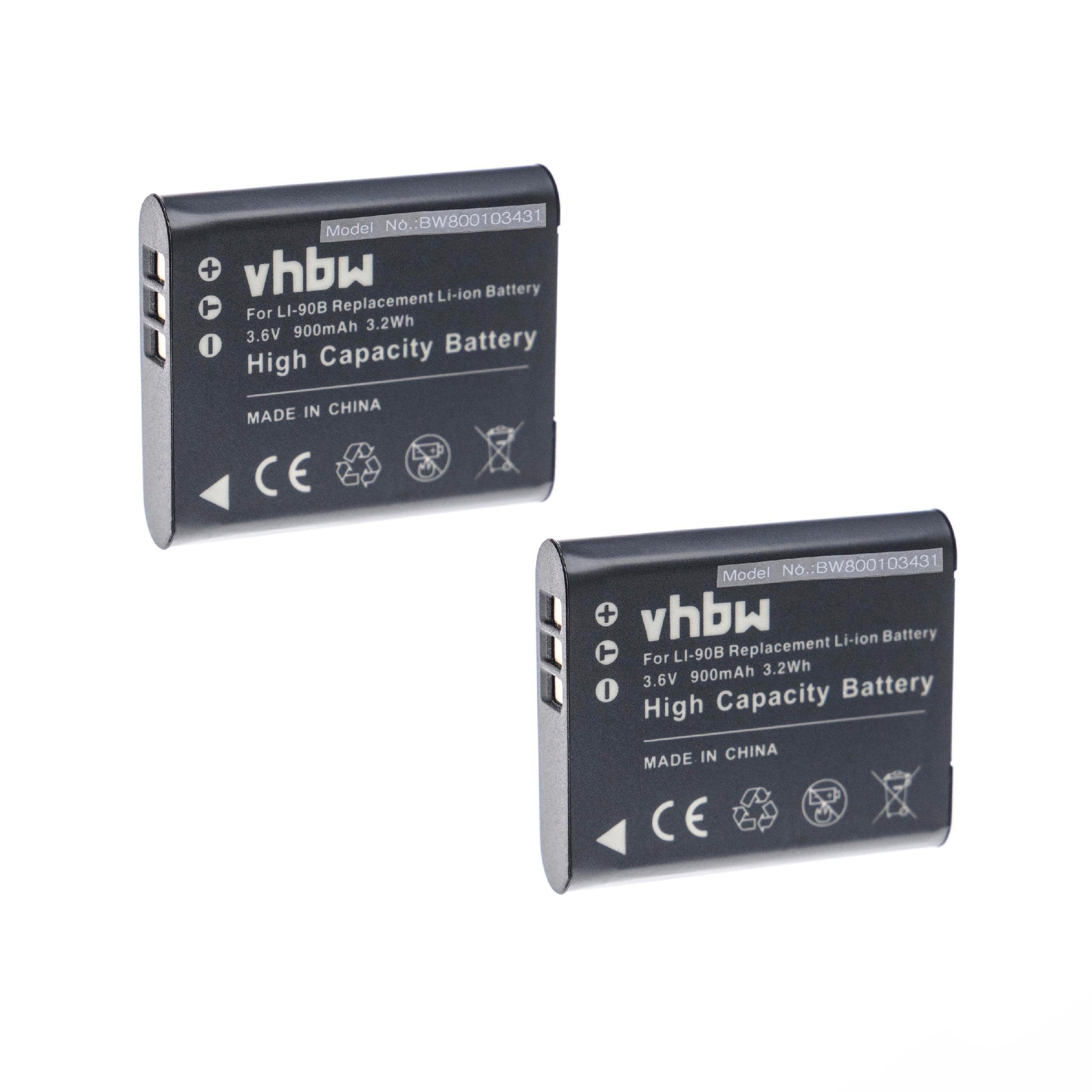 vhbw kompatibel mit mAh DS-9500, (3,6 V) 900 Kamera-Akku Olympus DS-2600, TG-6, Voisquare Li-Ion