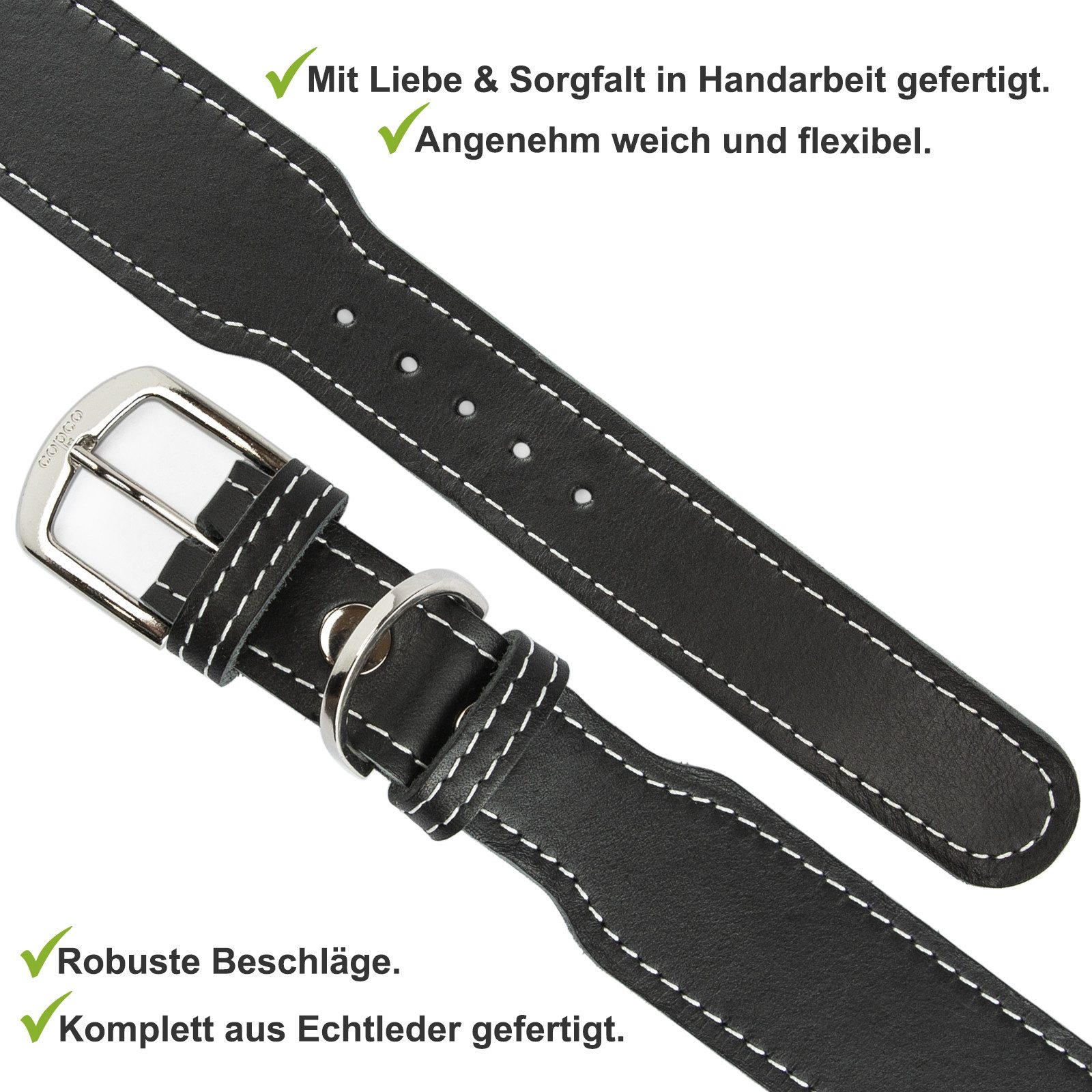 CopcoPet Hunde-Halsband Hundehalsband - Zoe, Robust, nachhaltig, Naturprodukt. Handgefertigt